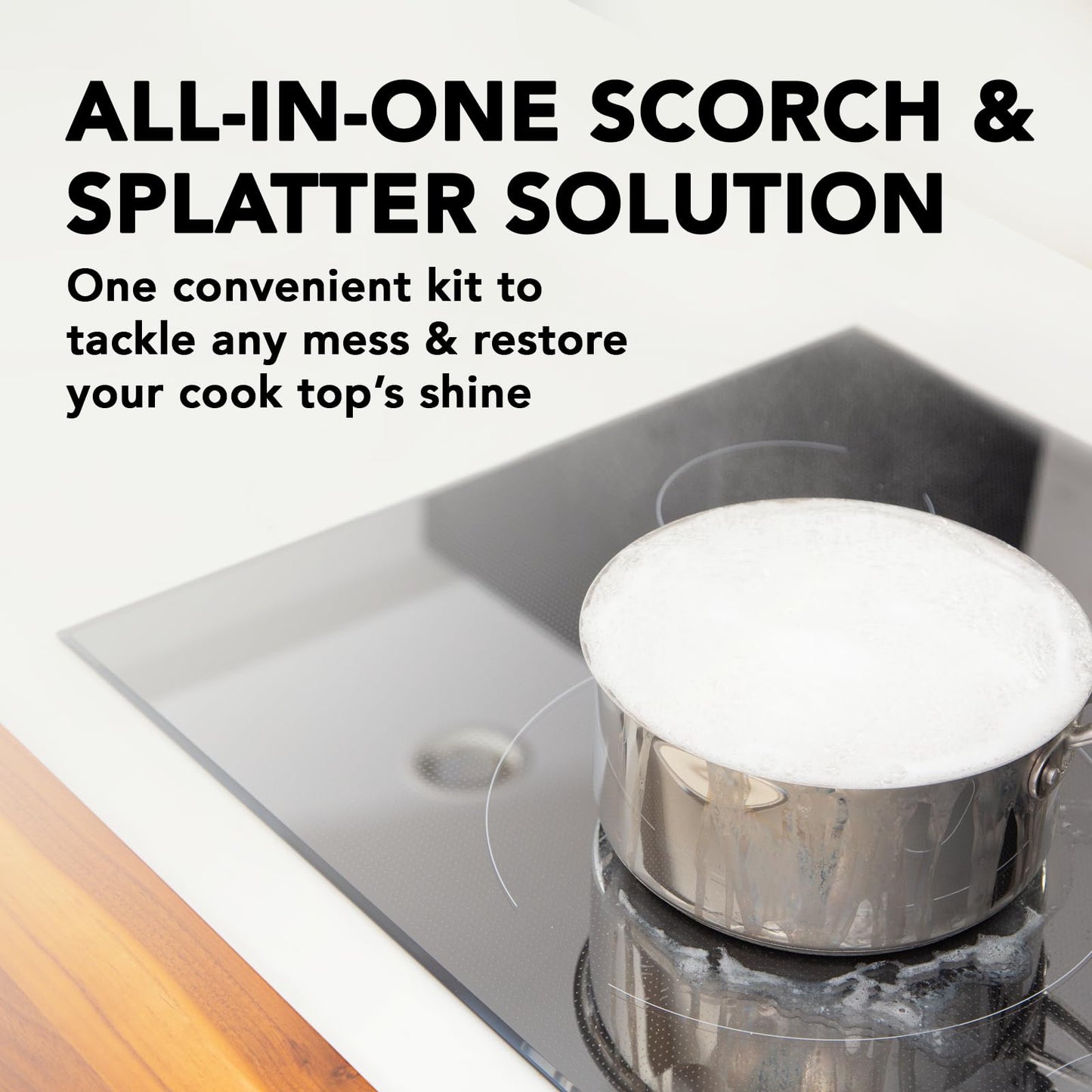 Weiman Glass & Ceramic Cooktop, Stove Top & Oven Cleaner Kit – Kitchen Cleaner Cream, 3 Scrubbing Pads & Scraper for Burnt-On Food & Grease, Clean Shine - Safe for Induction, Electric & Gas Cooktops