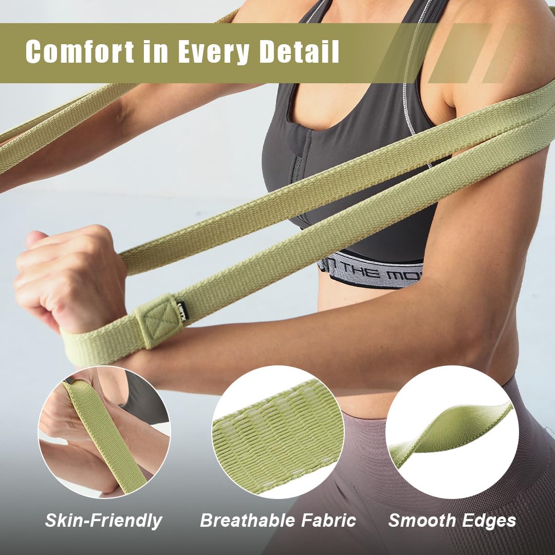 VRTX No.1 Fabric Resistance Bands for Men & Women | Long Exercise Band for Workout, Stretch, Yoga, Full Body Training | Soft Mesh Cloth, Non-Slip, High Durability Straps – Light (30-50 lbs)