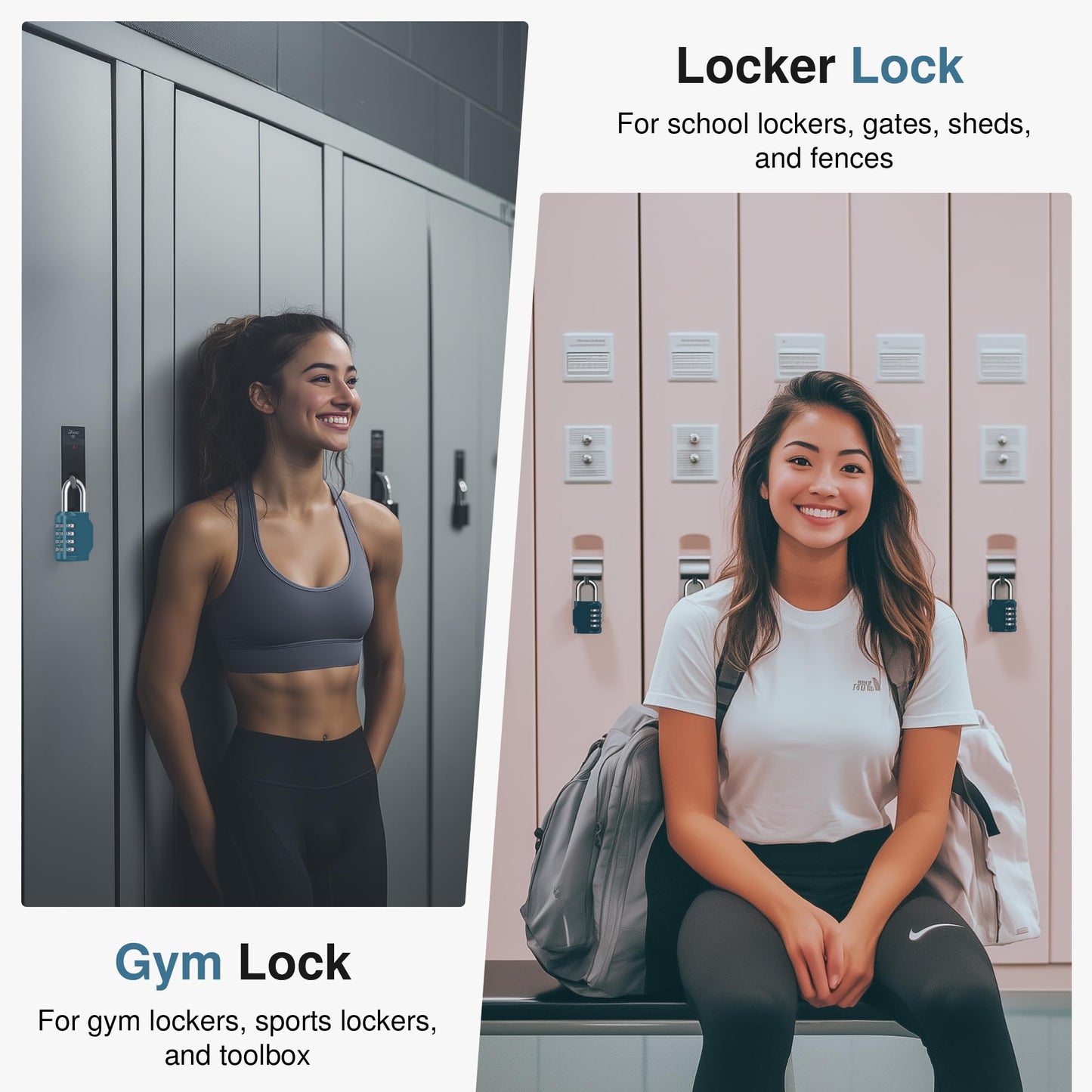 Puroma Combination Lock 4 Digit Waterproof Locker Locks Secure Outdoor Padlock for Gym Lockers, Toolboxes, Gates, Fences, Storage, Sports Locker, Cabinets (Basic Blue Peacock)