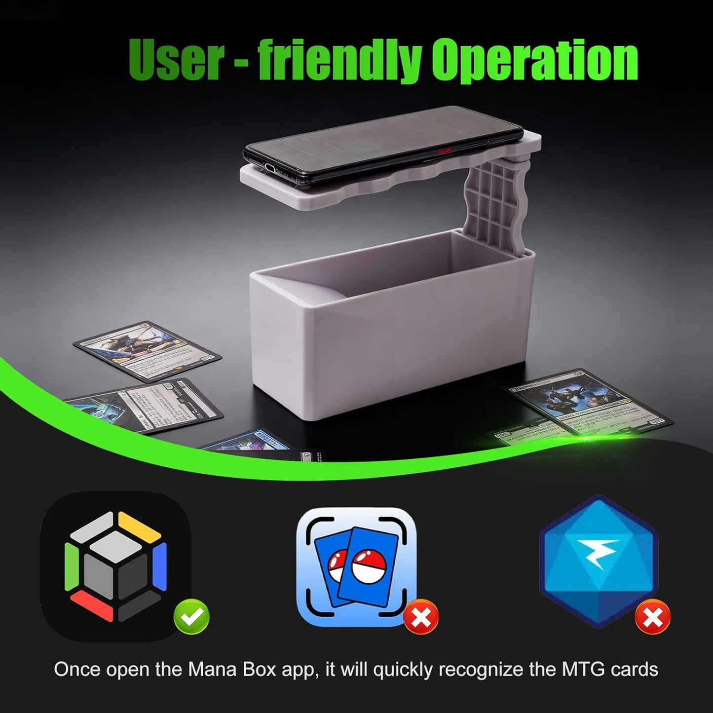 Beefire Professional TCG Scanner Mount, Auto-Focus Phone Holder to Organize Your Inventory, Foldable Card Cataloging