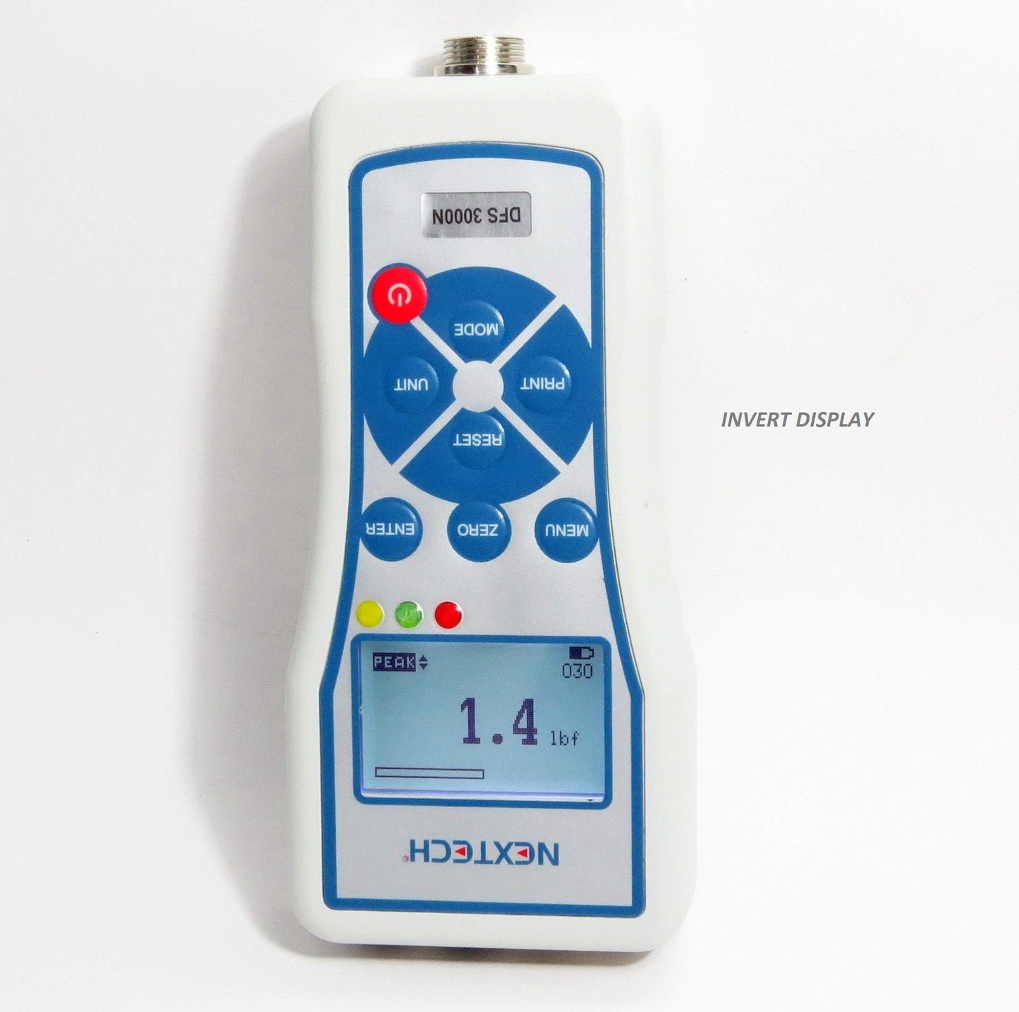 Nextech DFS-X10KN (10000N/2200lbf/1000kgf) Digital Force Gauge with External S-Beam Load Cell, Peak/Track Mode, Invert Display,Pass/Fail LED,USB Output, Back-Lit Graphic LCD,Metal Enclosure