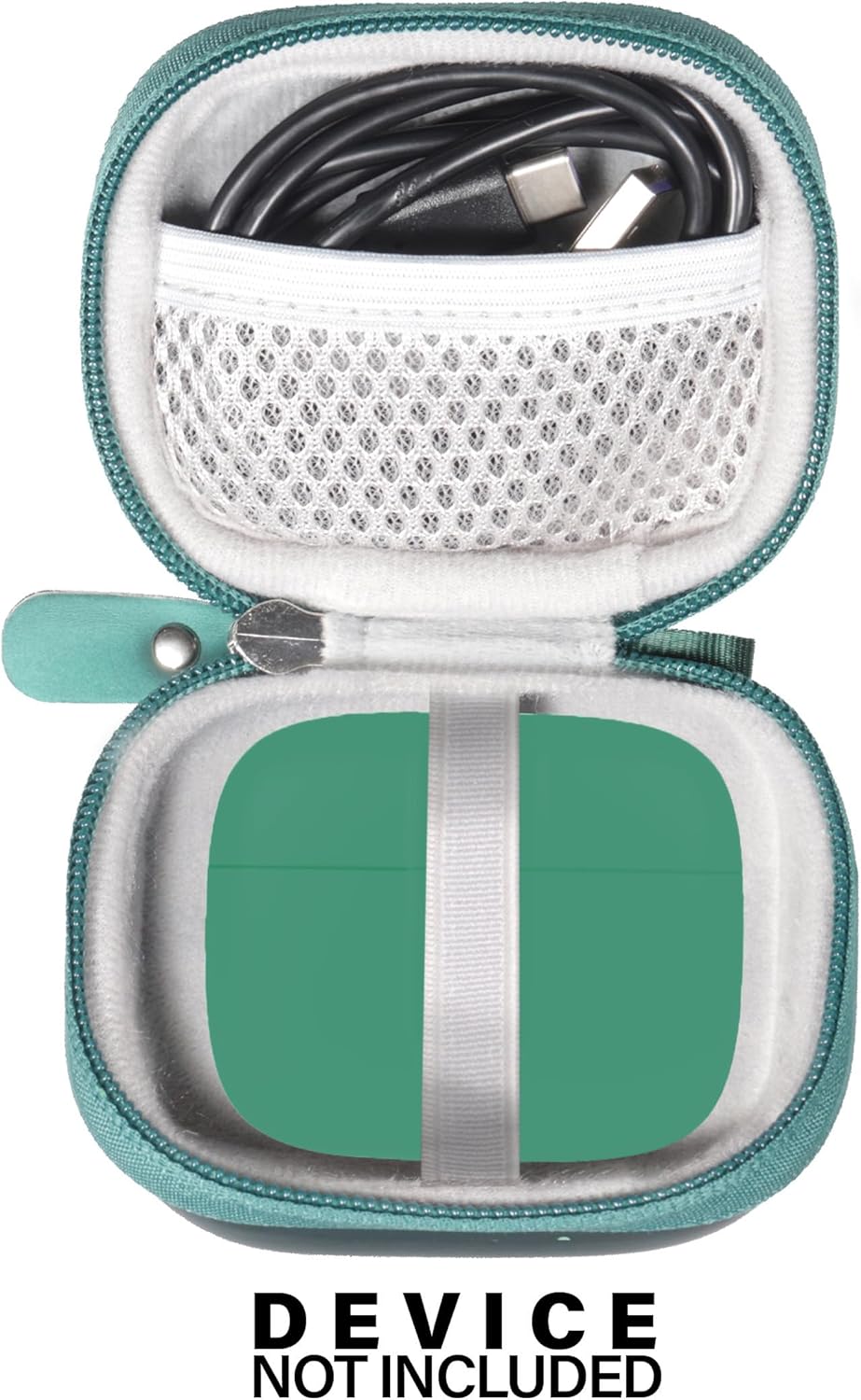 CaseSack X08 60H, Case for TAGRY Bluetooth Headphones True Wireless Earbuds mesh Pocket for Charge Cable (Green)