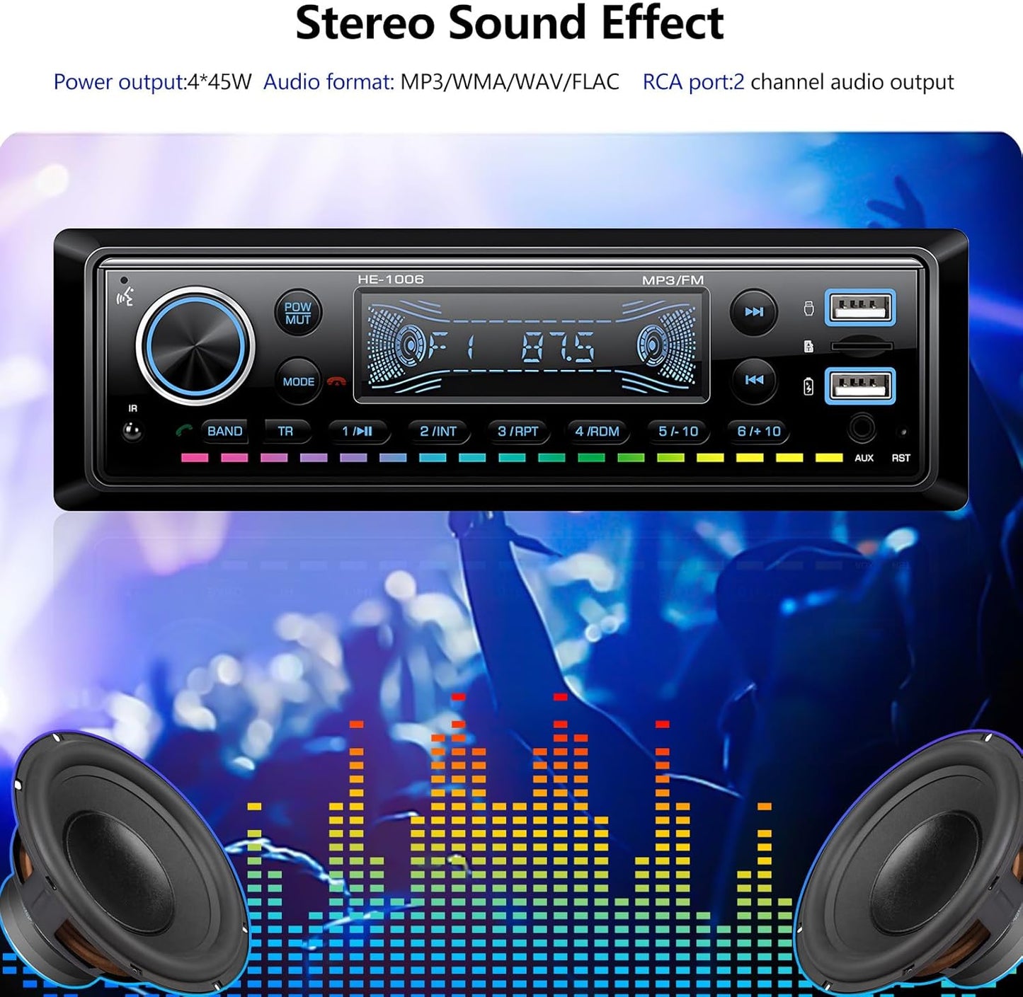 AMprime MP3 Single Din Car Stereo Radio Hands-Free Bluetooth,Car Audio Receivers with Digital LCD Display FM Car Radio