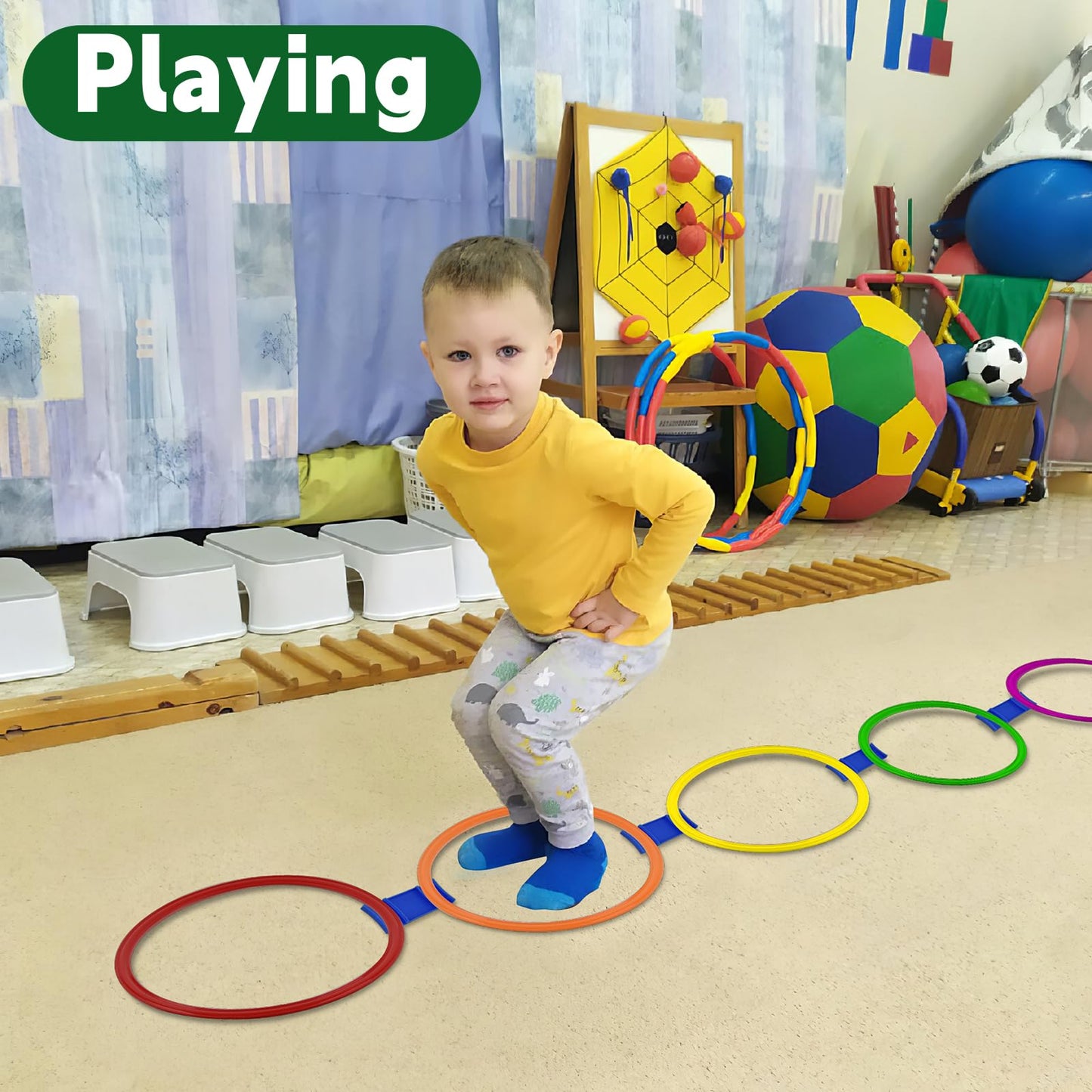 Mototo 48 Pack Agility Rings 15 Inch Speed Training Hopscotch Rings Plastic Circle Jumping Hoops Agility Hurdles for Athlete Exercise Soccer Football Gymnastics Games Practice Footwork Training