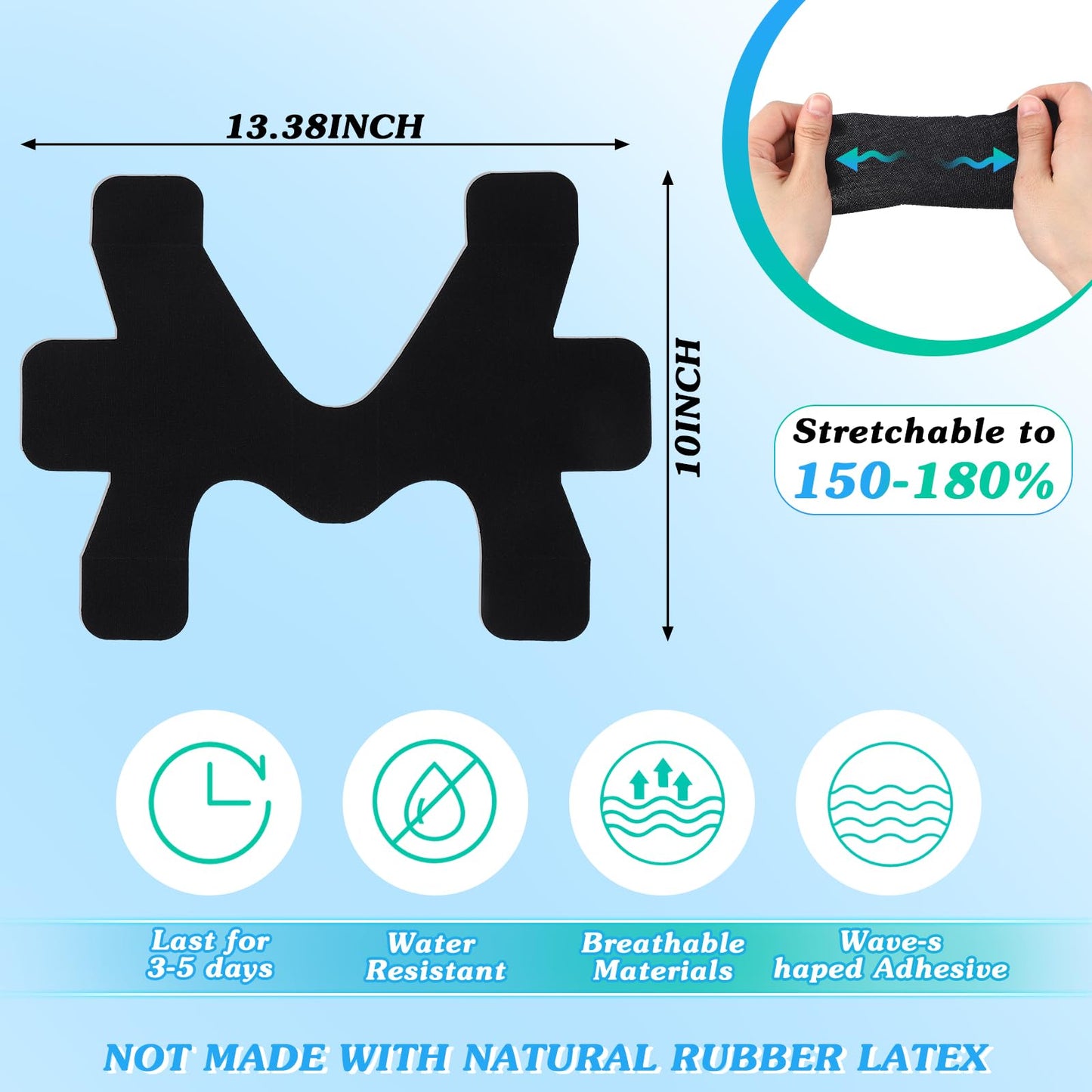Anglechic 16 Pcs Precut Kinesiology Tape for Ankle Cotton Breathable Elastic Athletic Tape Pain Relief Minimize Ankle Sprain Provides Support and Stability for Ligament and Muscle Marathon Use(Black)