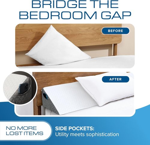 Kolbs Bed Wedge Pillow - Stylish Headboard Gap Filler for Comfort | Modern Design, Perfect Fit