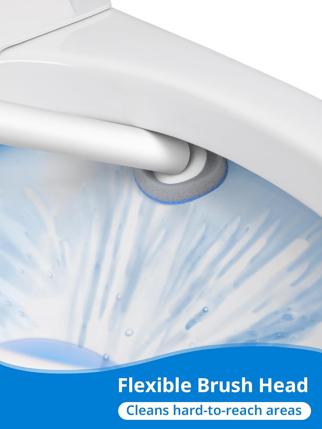 Regine Switzerland Disposable Toilet Cleaner Wand Set - Wall Mounted Brush Kit with 12 Refill Heads for Hygienic Bathroom Cleaning
