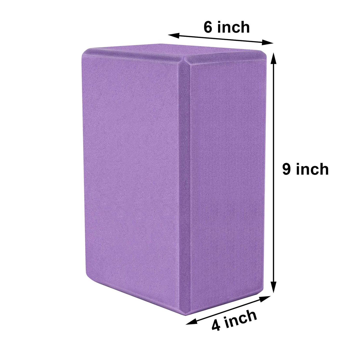 Muka 4 Pack Black Yoga Blocks 4x6x9 Inch, High Density EVA Foam Yoga Brick for Meditation, Pilates