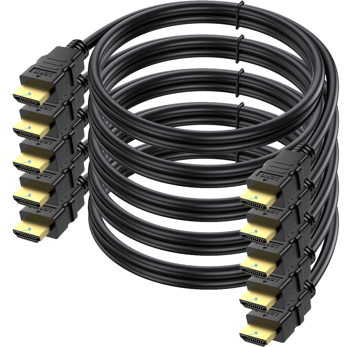 CEFOJQAO 10 4K, 5-Pack 10FT, 2.0 4K@60Hz,2k 120/165Hz CL3 2.2, 3D PS4/5, FT HDMI Cable HDMI Computer TV Cord