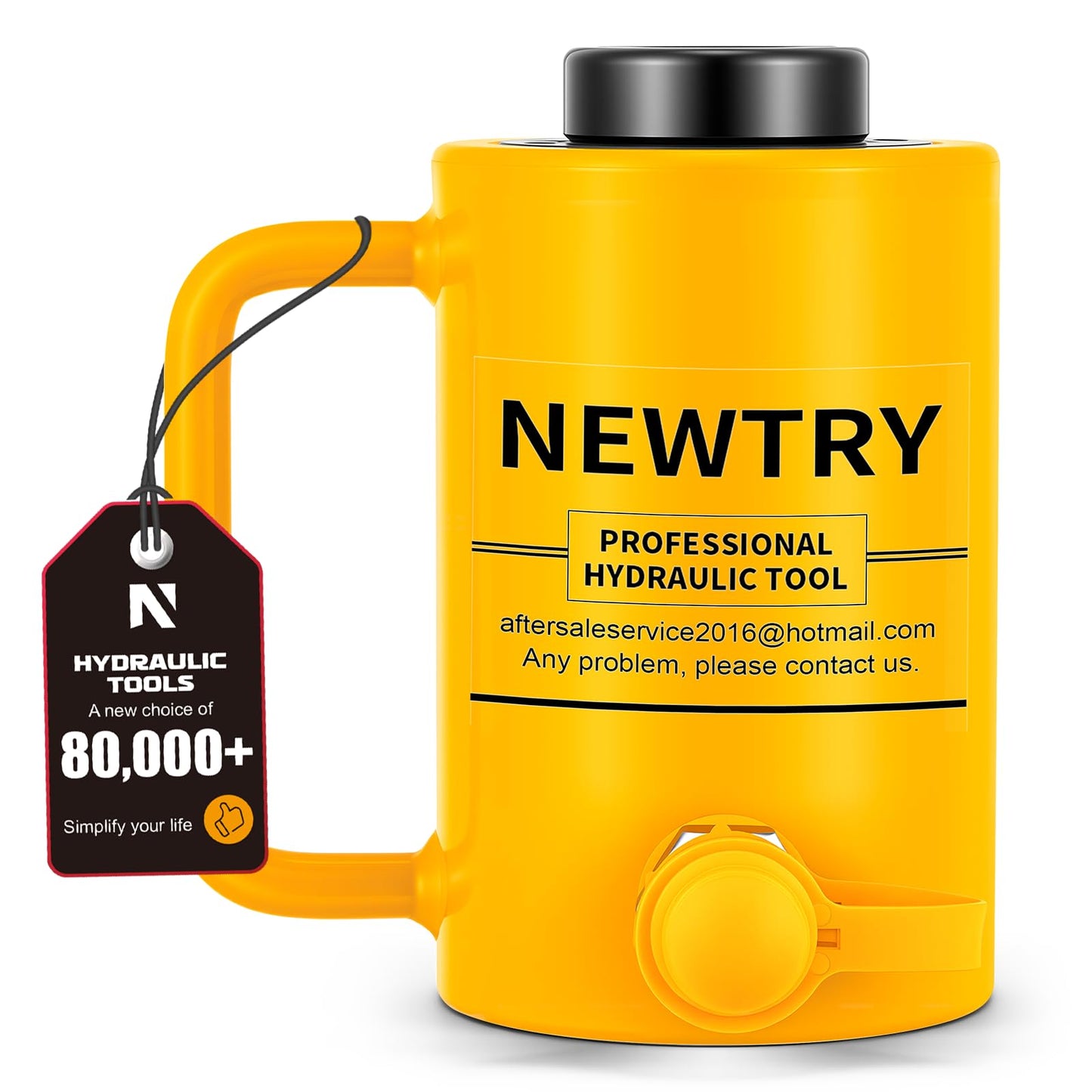 NEWTRY 20 ton Hydraulic Hollow Jack Cylinder 2’’ Stroke Porta Power Ram Industrial Lifting Jack Retract Automatically