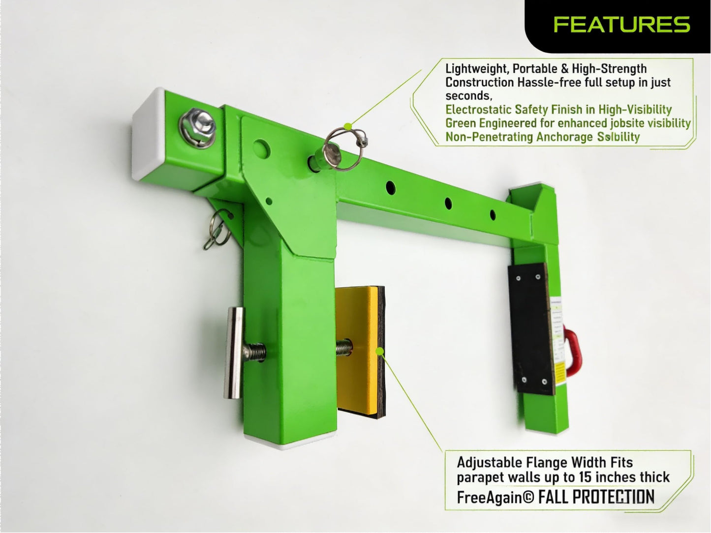 Non-Penetrating Anchor | Lightweight and Portable | Fast and Easy Set-up |High Strength ASTM Rated Steel | OSHA and ANSI Complaint(D-ring)