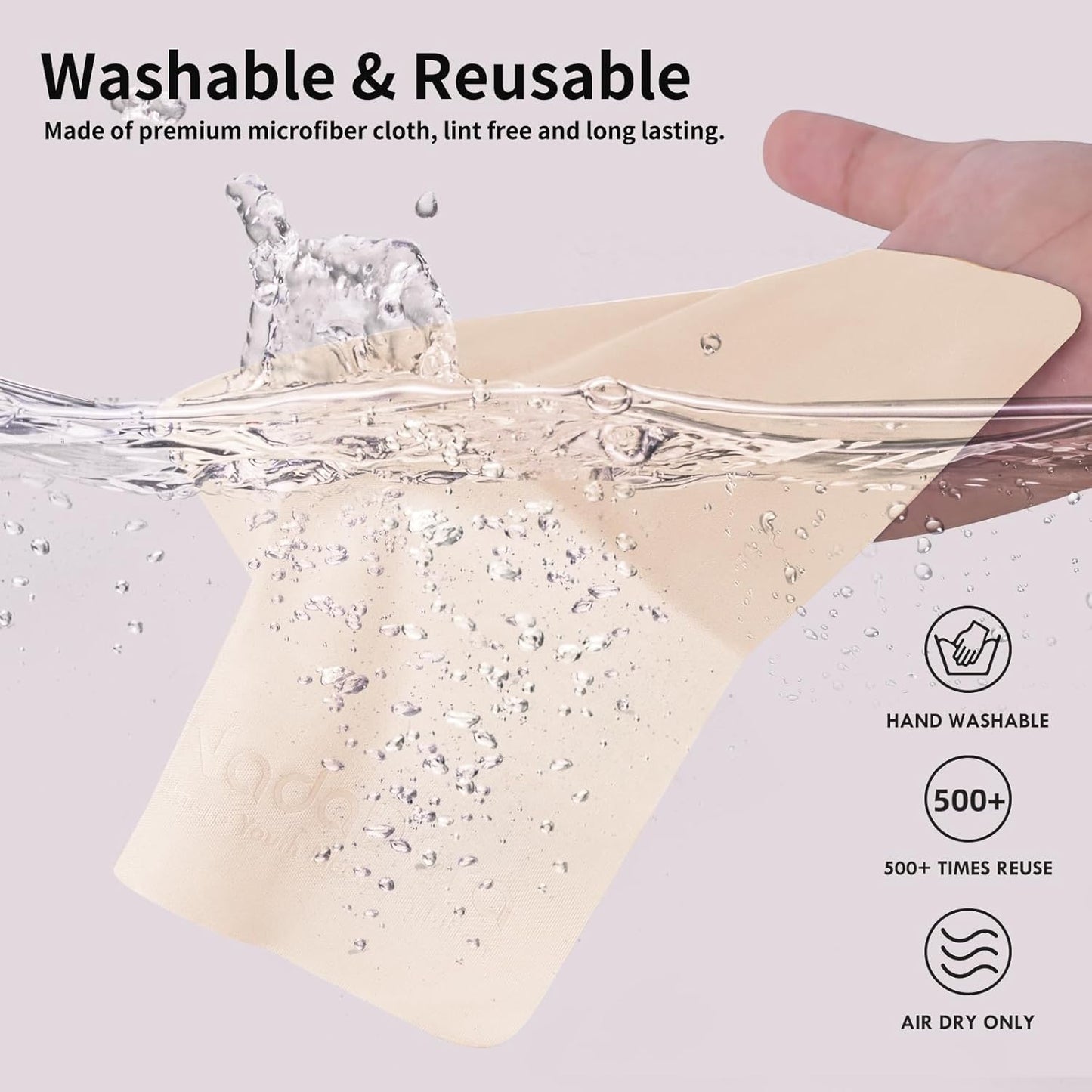 Nadadora Cloths,20 Pack,Extra Washable,6"X7" Individually Wrapped Premium Microfiber Glasses Cleaning Thick,Soft