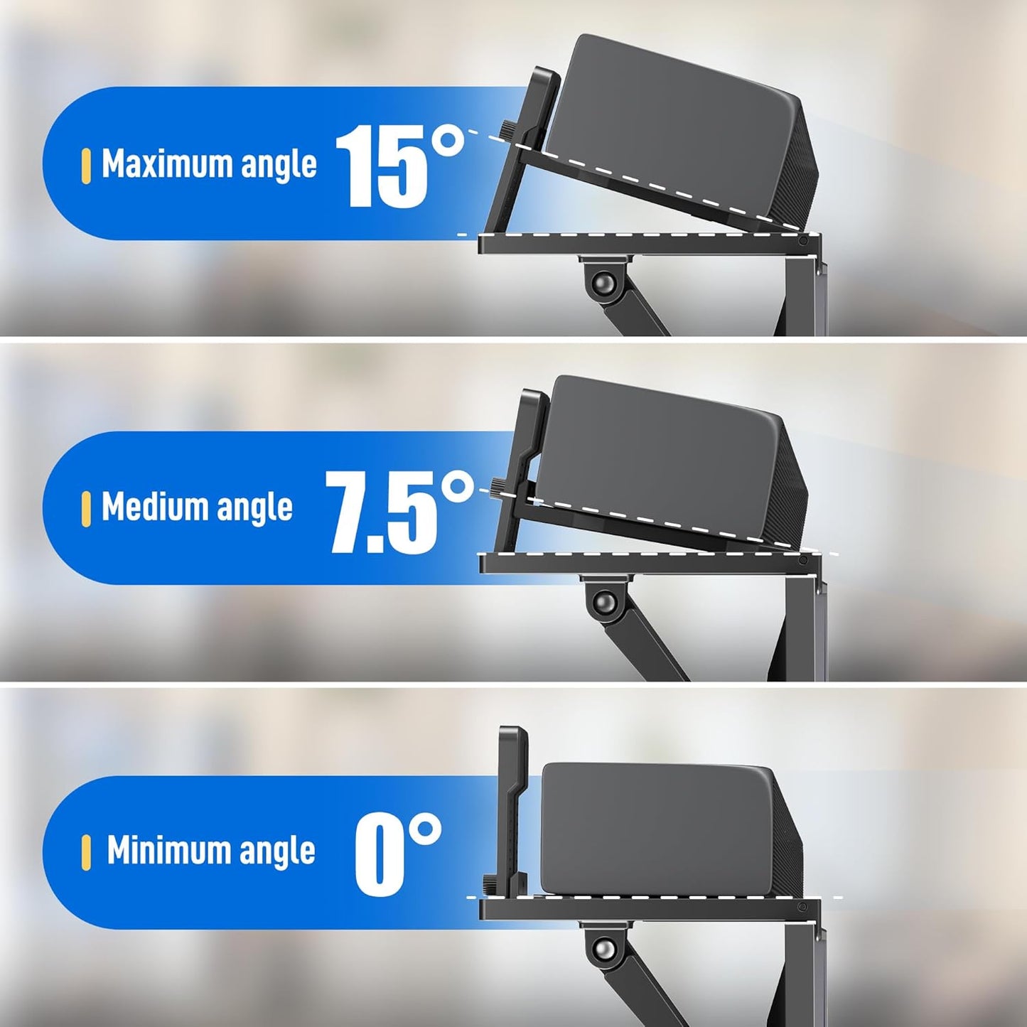 ELETIUO 11 lbs,Black No Drilling Soundbar Mount,Adjustable TV Top Shelf Compatible