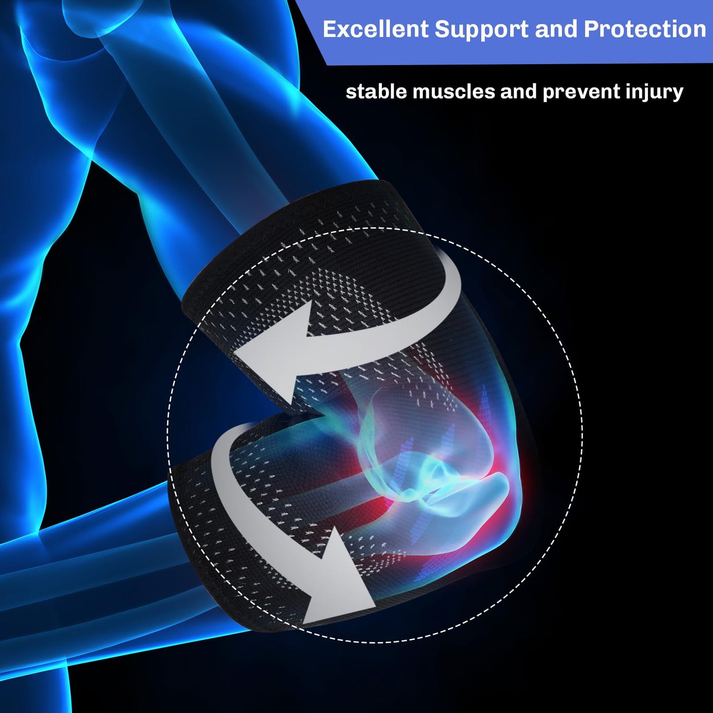 GINTRON Tennis Elbow Brace for Men Women, Compression Sleeve with Integrated Elbow Pads Breathable Tendonitis elbow Support Protector for Sports Golfer's Elbow Arthritis Treatment Reduce Joint Pain