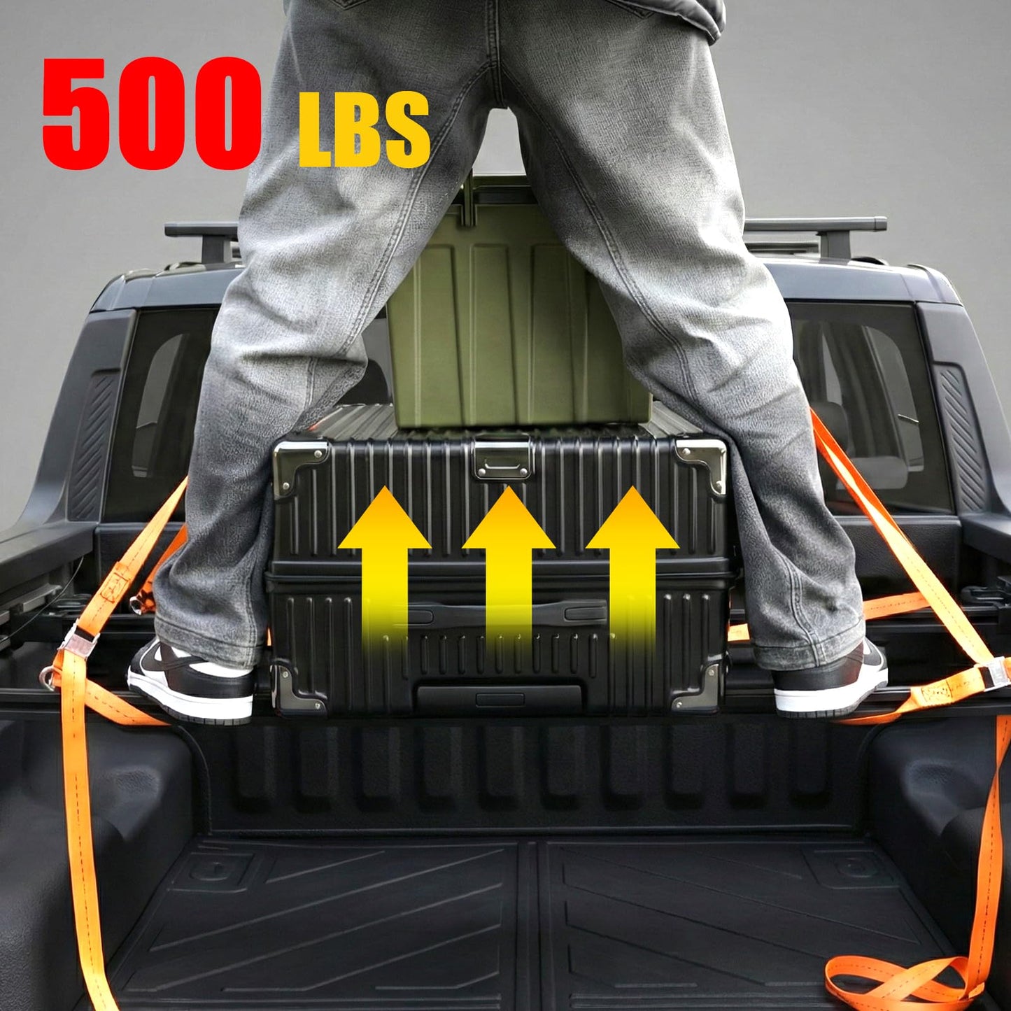 Maxzina Retractable Ratchet Straps Bundle with 2022-2025 2026 Ford Maverick Cargo Bars Truck Bed Rack Crossbars Divider Pickup Side Rail Bars Sliding T-Slot Crossbars for 2024 Maverick Accessories
