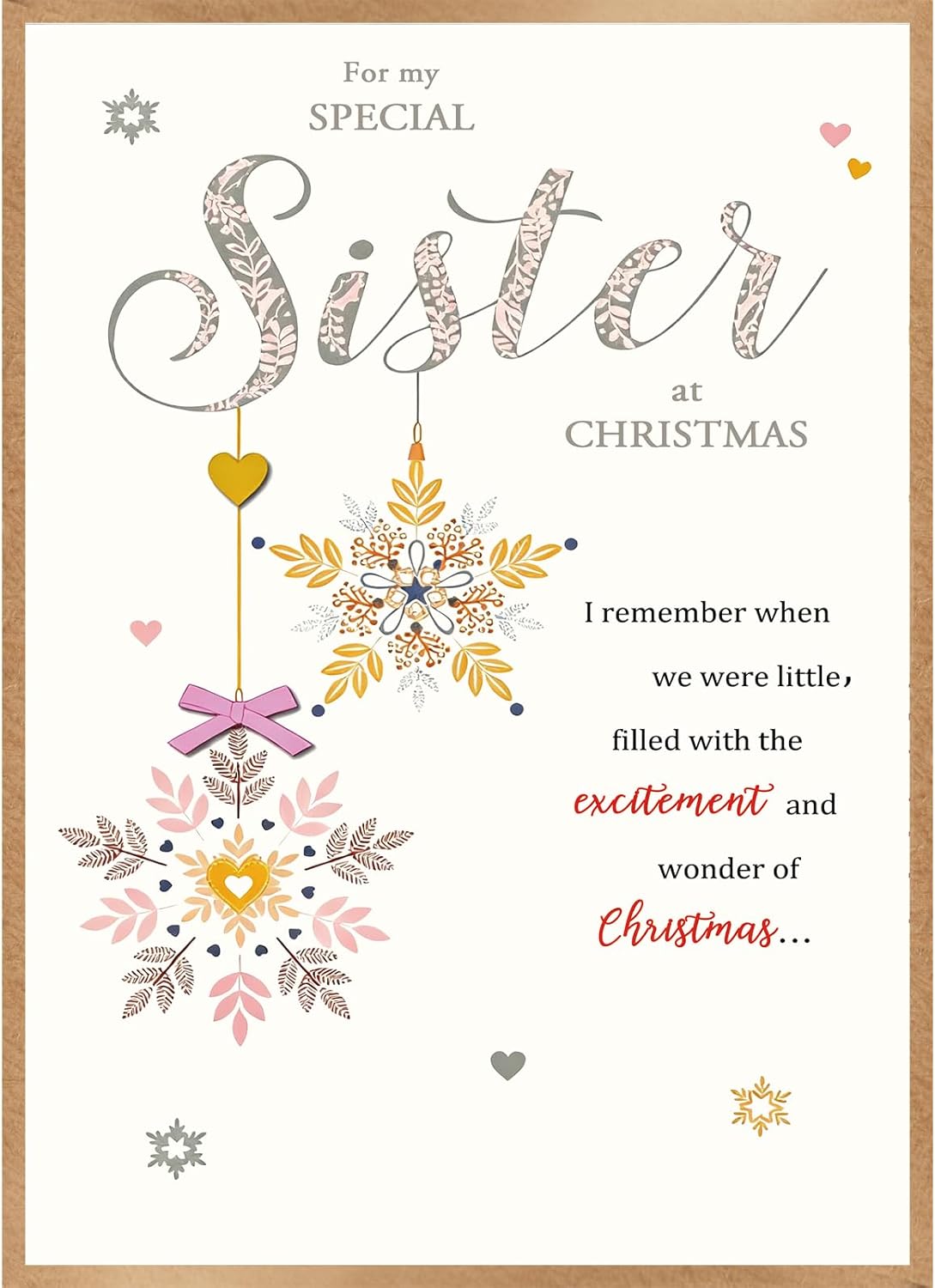 Sister Christmas Card - Merry Xmas Card for Sisters | Perfect Holiday Gift Idea