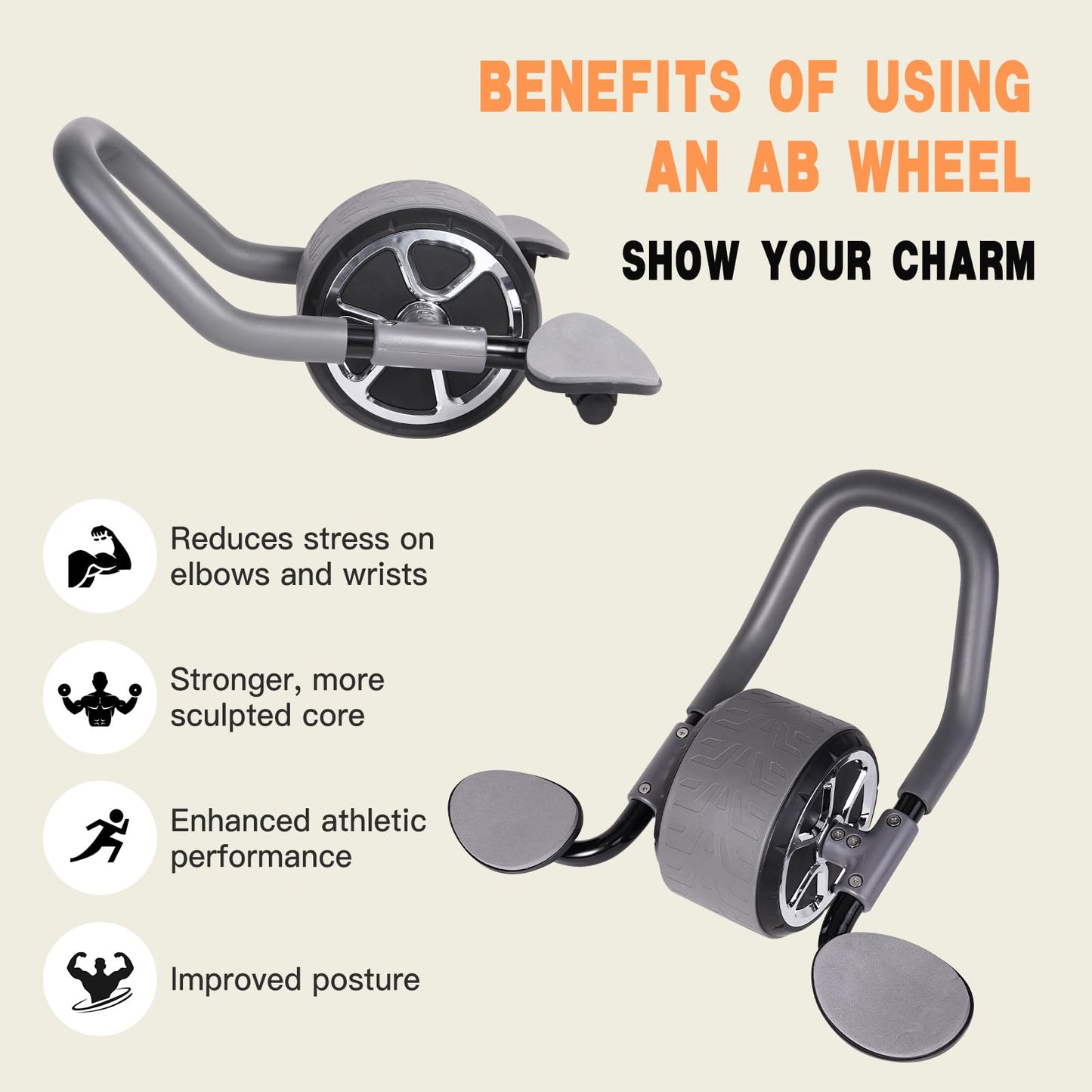 Li Fitness Ab Wheel with Jump Rope, Automatic Rebound Ab Wheel, Advanced Abdominal Exercise Wheel with Elbow Support, Ab Exercise Machine for Core Training, Abs Workout Equipment