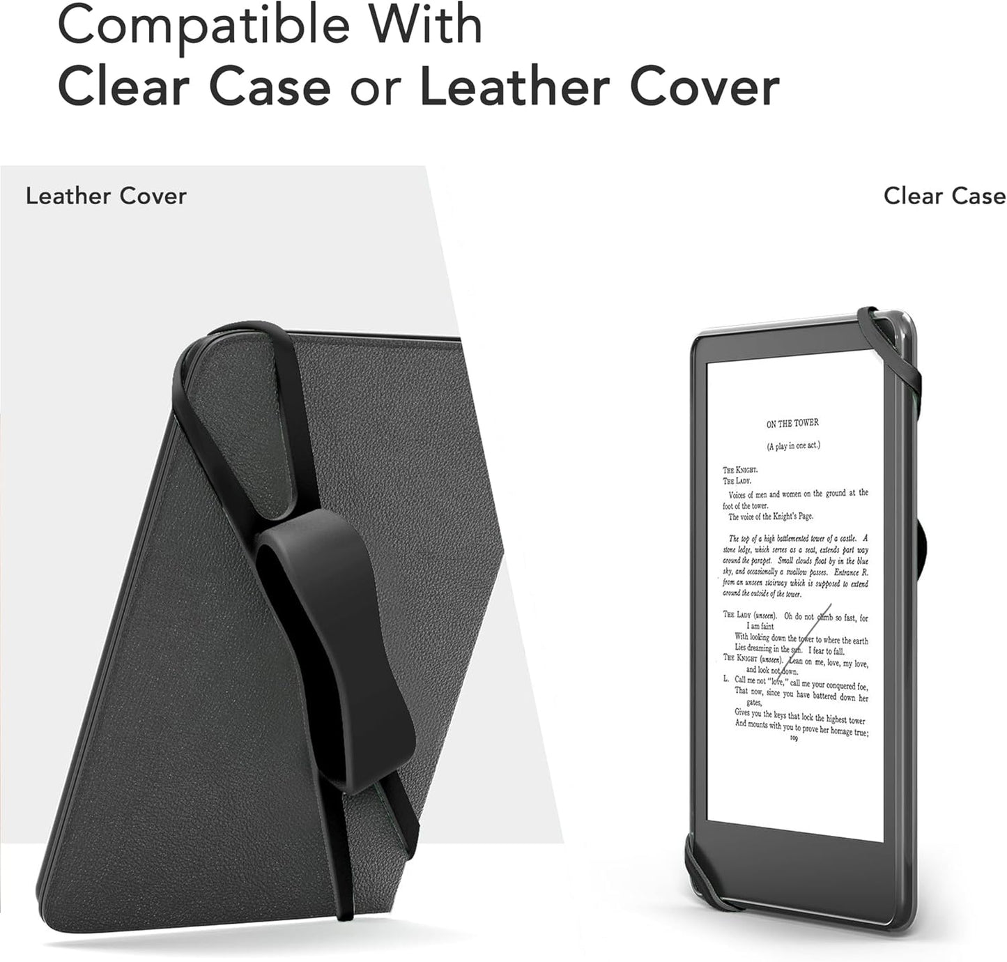 SEPTBEAM Ergonomic Silicone Hand Strap Holder for Kindle and Teblets - Handed Reading, Minimize Drops & Fatigue