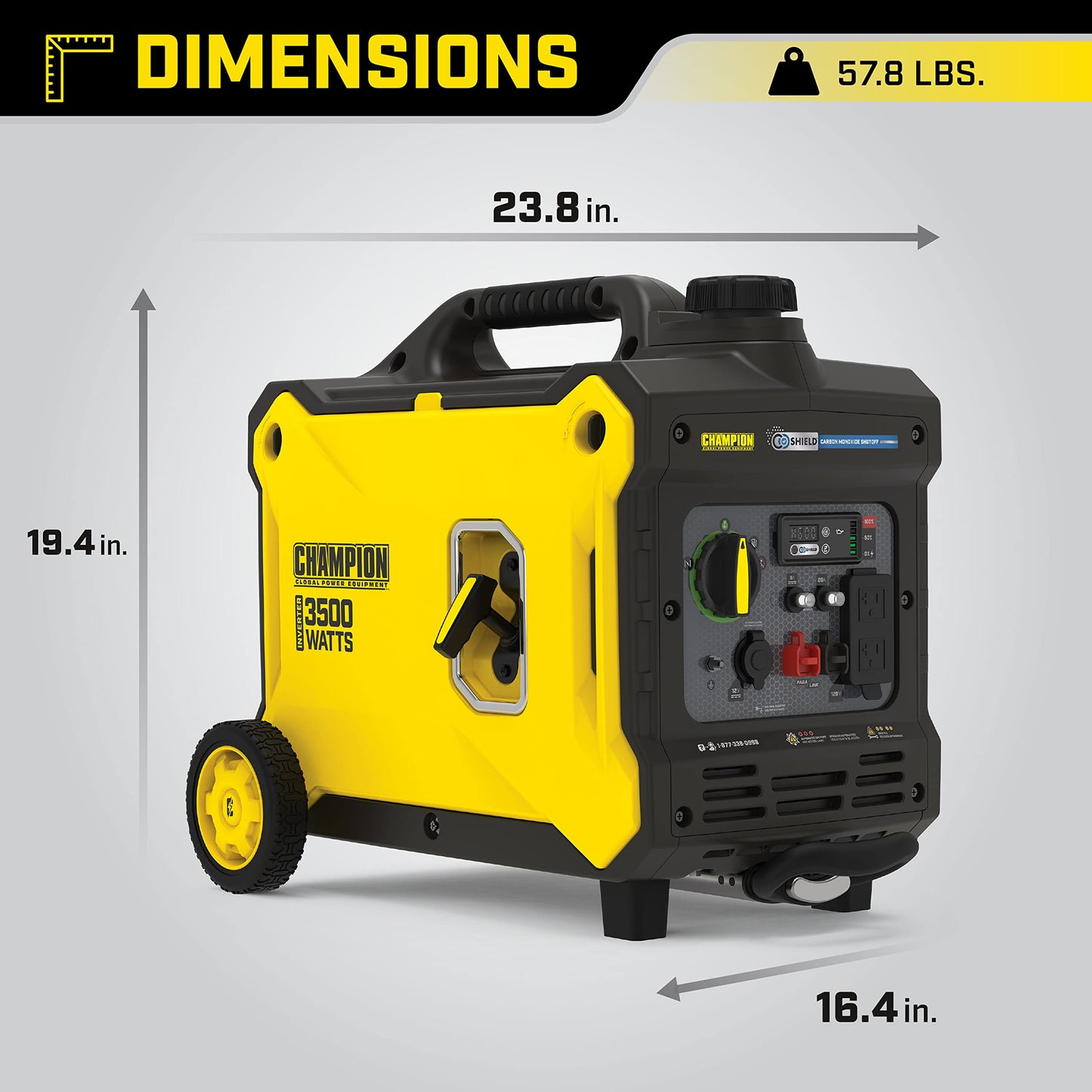 Champion Power Equipment 3500-Watt Portable Inverter Generator with Quiet Technology and CO Shield