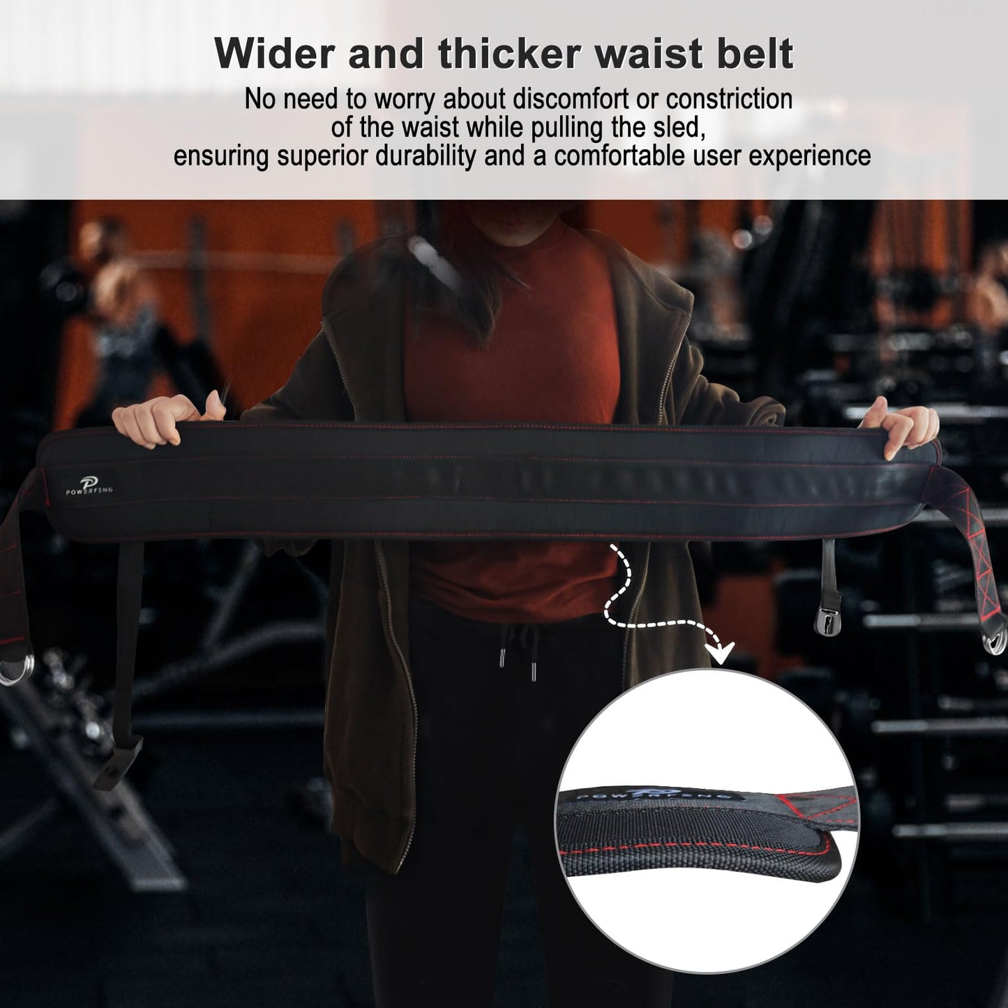 Sled Pulling Belt for Pulling Backwards: Adjustable Sled Belts for Resistance Training Strength Training & Agility Training with 2 Sled Pulling Straps & 4 Hooks