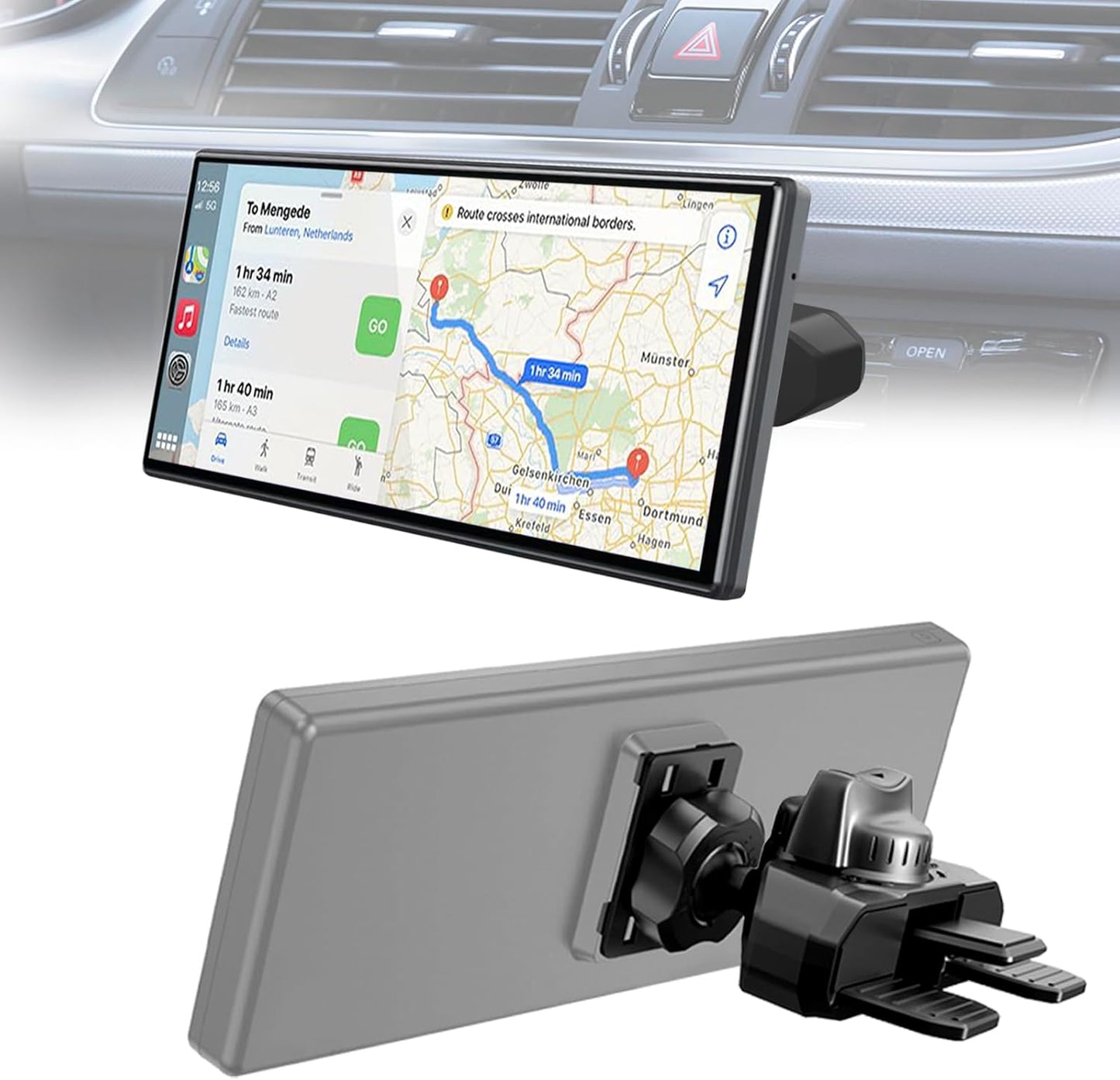 JCTRIWAY 360 CD Mount for Carplay Screen, Rotation CD Slot Carplay Mount for Car, Sturdy and Secure Carplays Holder