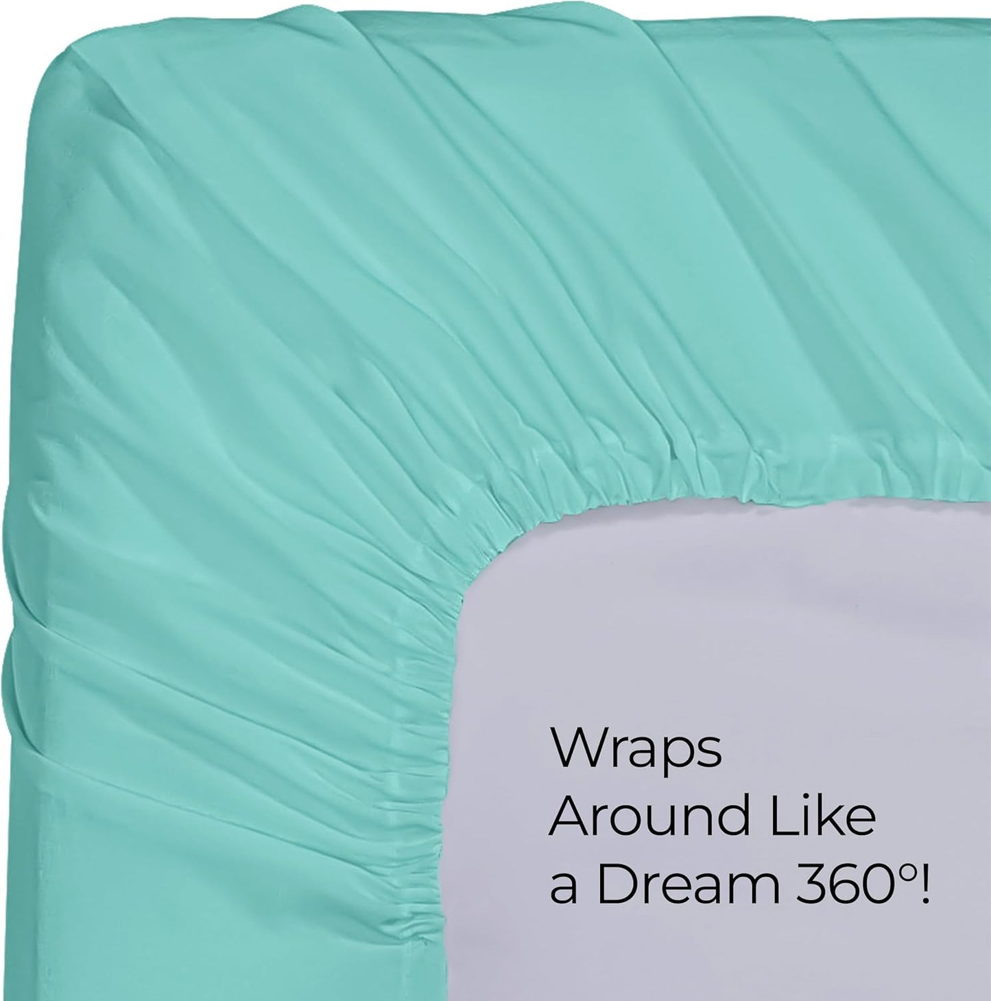 Utopia Bedding King Fitted Sheet - Soft Microfiber - Deep Pocket - Spa Blue - Fade Resistant & Easy Care