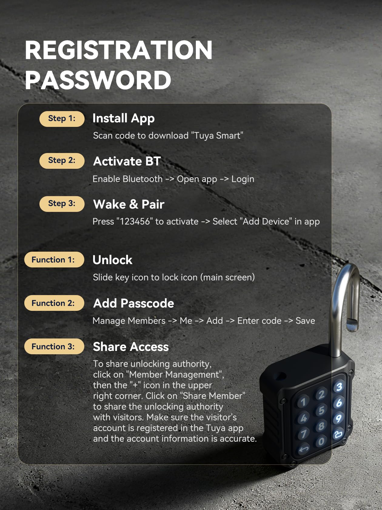 NexusLab Combination Lock, Locker Lock & Gym Locker Lock with TUYA App, High-Security, IP67 Rated, Zinc Alloy Anti-Corrosion, Perfect for Gym/School Locker, Privacy Safe