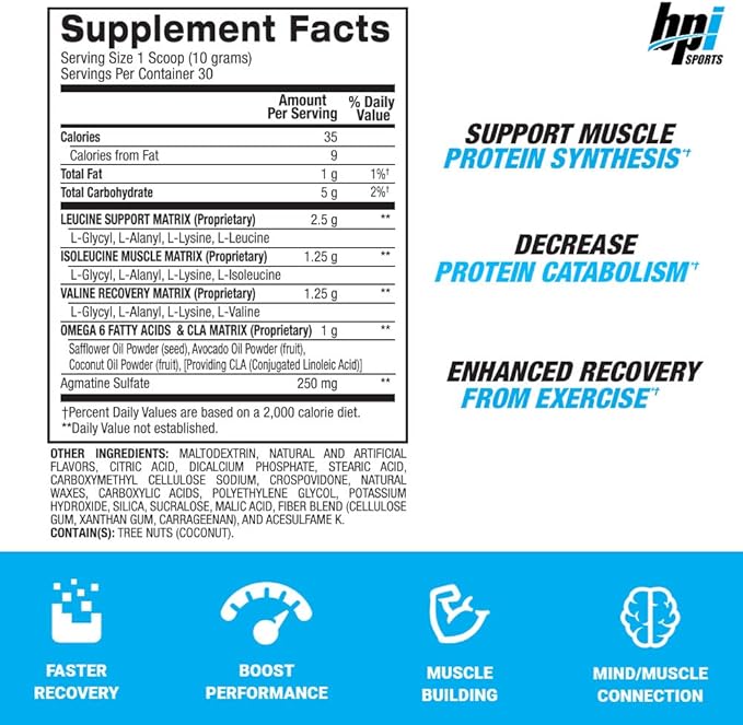 BPI Sports Best BCAA - BCAA Powder - Branched Chain Amino Acids - Muscle Recovery - Muscle Protein Synthesis - Lean Muscle - Improved Performance ??Hydration ??Sour Candy - 35 Servings - 12.34 oz.