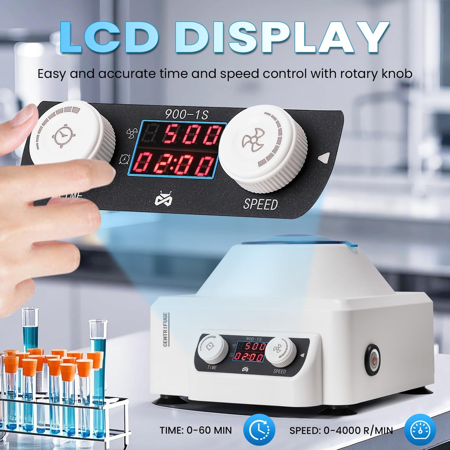 Mxmoonant Centrifuge Machine, 4000RPM Lab Benchtop PRP Centrifuges, 15ML*6 Electric Desktop Centrifuge with Digital Control 110V