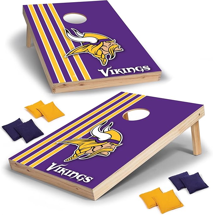 NFL 2' x 3' Solid Wood Cornhole Set with Direct Print HD Team Graphics – Great Gift for Any Football Fan! Bean Bag Toss Family Outdoor Games