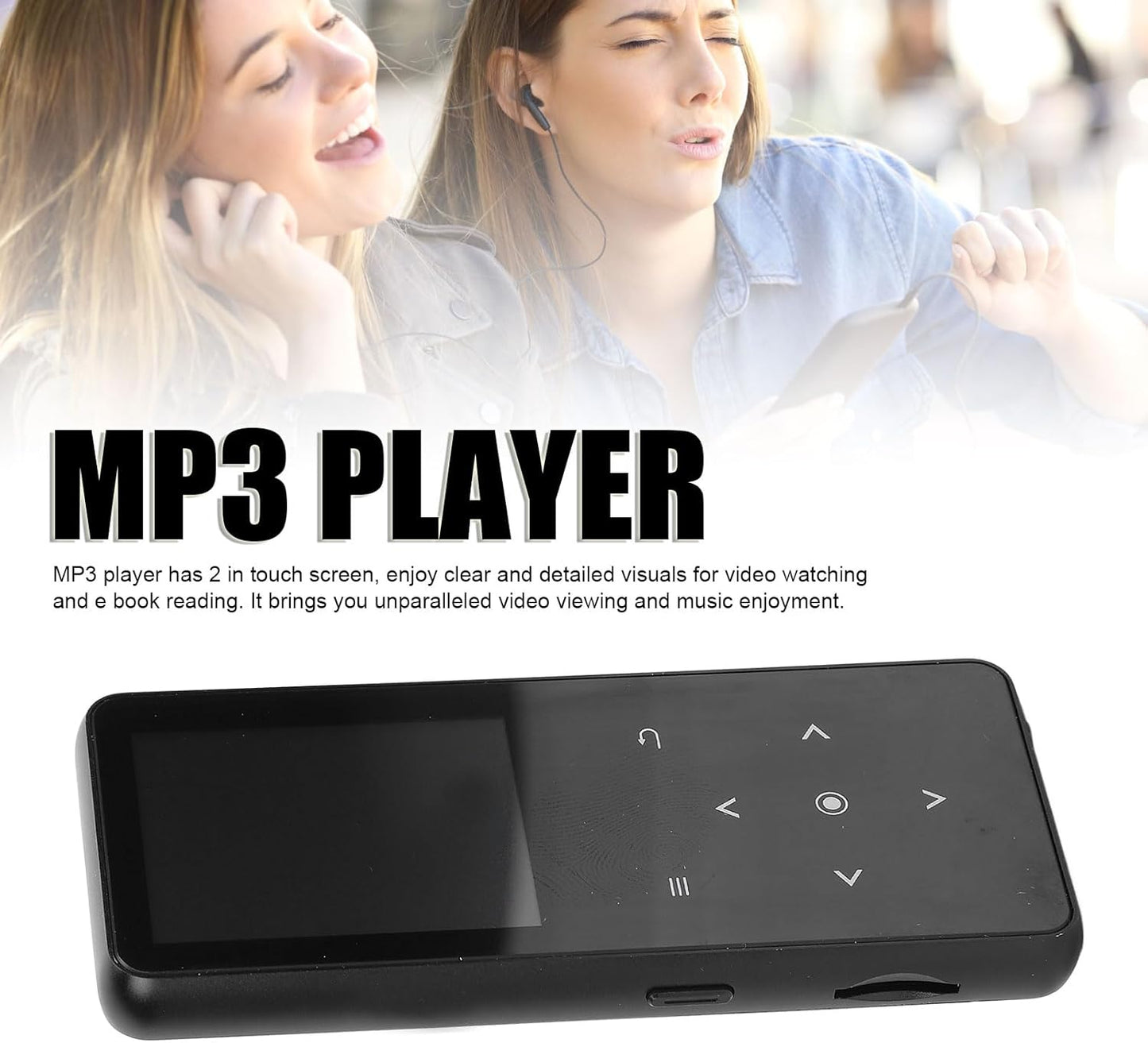 VBESTLIFE MP3 MP4 2 Inch 32GB Player, Touch Screen, Music Player with Bluetooth, Recording, E Book, Translation