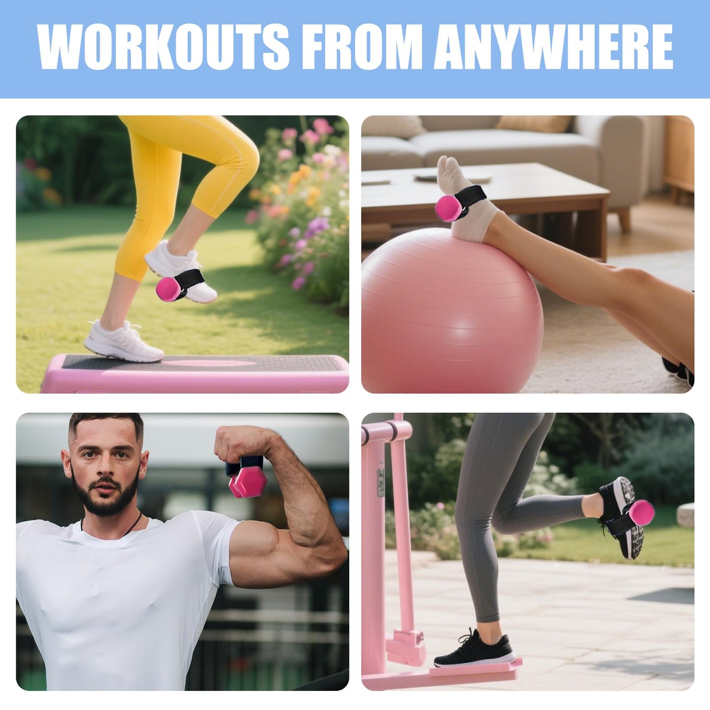 Xorim 2PCS Dumbbell Foot Attachment, Adjustable Tibialis Trainer, Black Ankle Straps for Weight Lifting, for Home Gym Equipment Including Hip Flexors, Shin Splints, Hamstring Curls, Leg Extensions