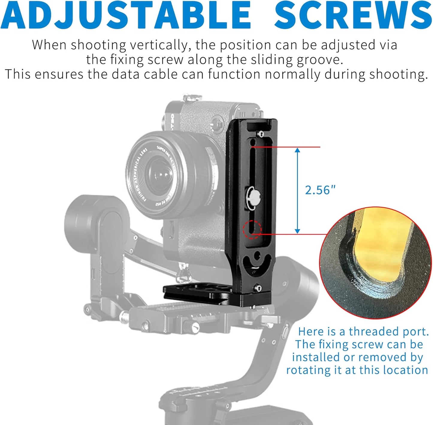 Bestoct 1/4" 3/8" DSLR Camera L Bracket with & Screw Hole, Vertical Horizontal Switching Tripod Mount Quick Release