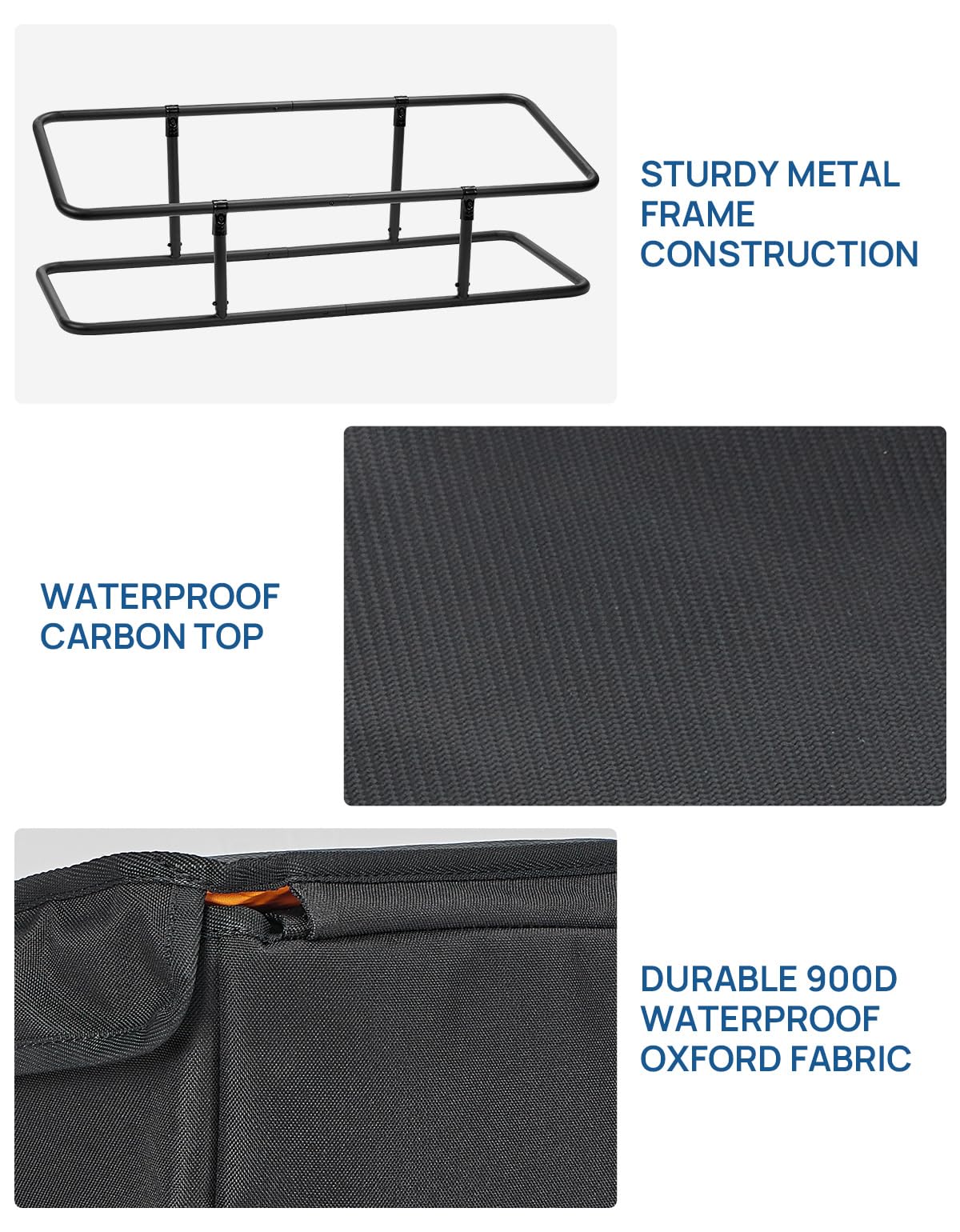 JOYTUTUS Upgrade Full Size Truck Bed Cargo Box Organizer for Pickup, Waterproof Truck Bed Cargo Bag, Storage Organizer Carrier Accessories for Groceries, Golf, Easily Slide in and Out, Easy Access