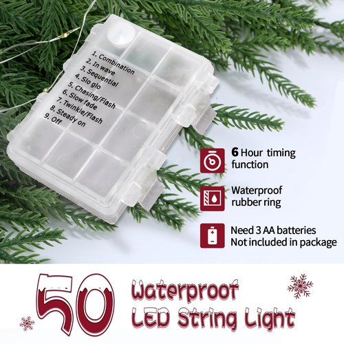 ENVEN 2FT Artificial Norfolk Pine Christmas Tree – Tabletop Faux Tree Unlit/Prelit with 50 LED Lights & 8-Function Battery Box, Pre-Assembled Holiday Decor for Home or Office (Prelit-2FT-1Pack)