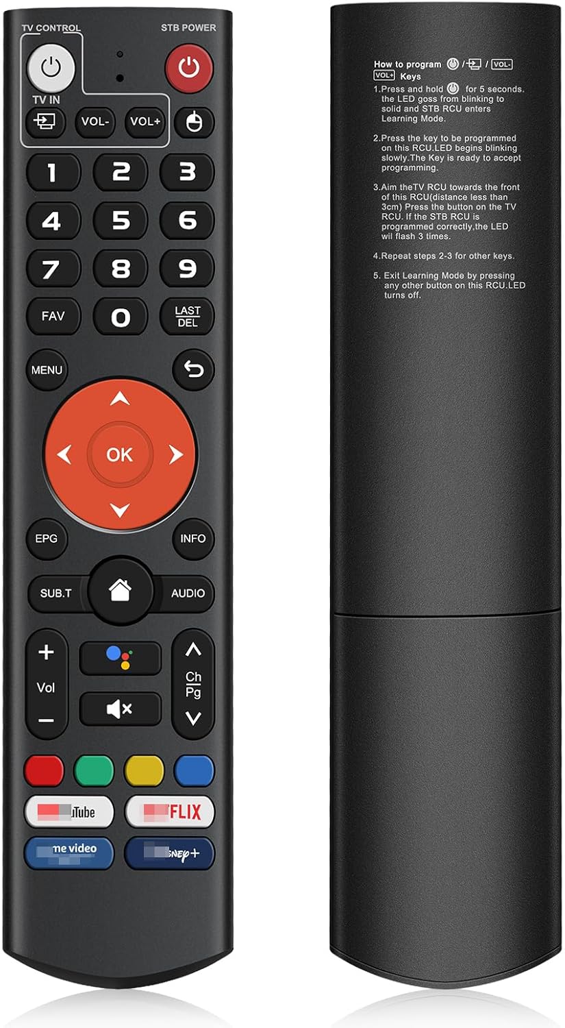 Rytuqo V3 Plus/Pro Voice Remote Control Compatible for vSeeBoxReplacement Learning Bluetooth Remote Control