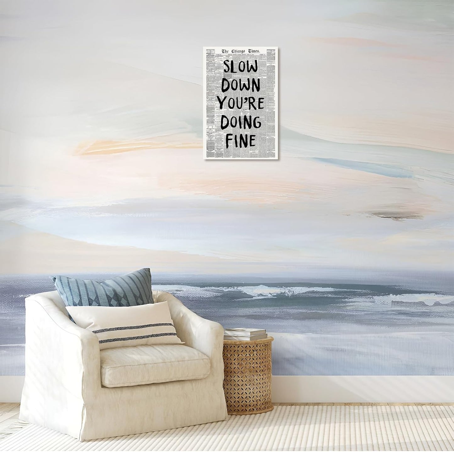 Rubeoxn Retro Poster - Uplifting Black and White Canvas Wall Art | 12x16in Unframed Decor