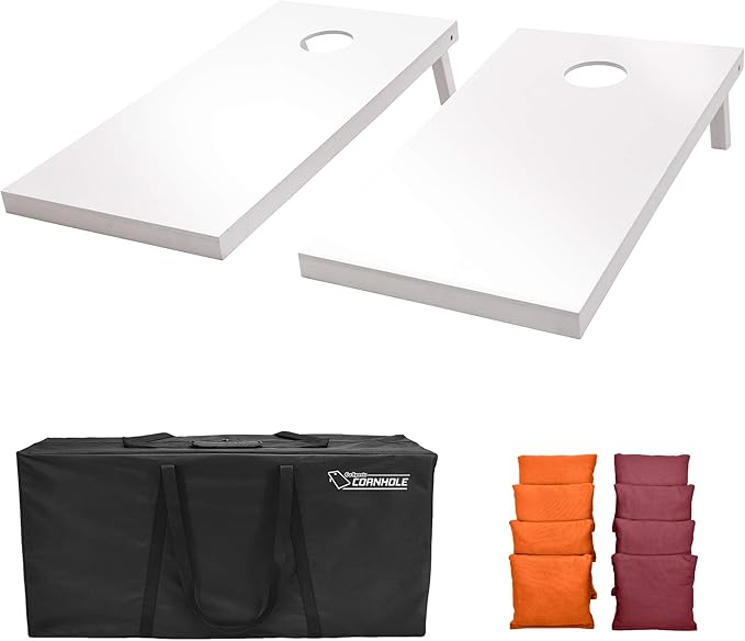 GoSports 4 ft x 2 ft Regulation Size Wooden Cornhole Boards Set - Includes Carrying Case and Over 100 Optional Bean Bag Colors