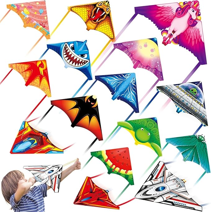 Mini Kites for Kids,Finger Launcher Kites Easy to Fly,Party Favors for Kids 4-8-12 Outdoor Toys Beach Games,Treasure Box Toys for Classroom Prizes Mini Kite Bulk