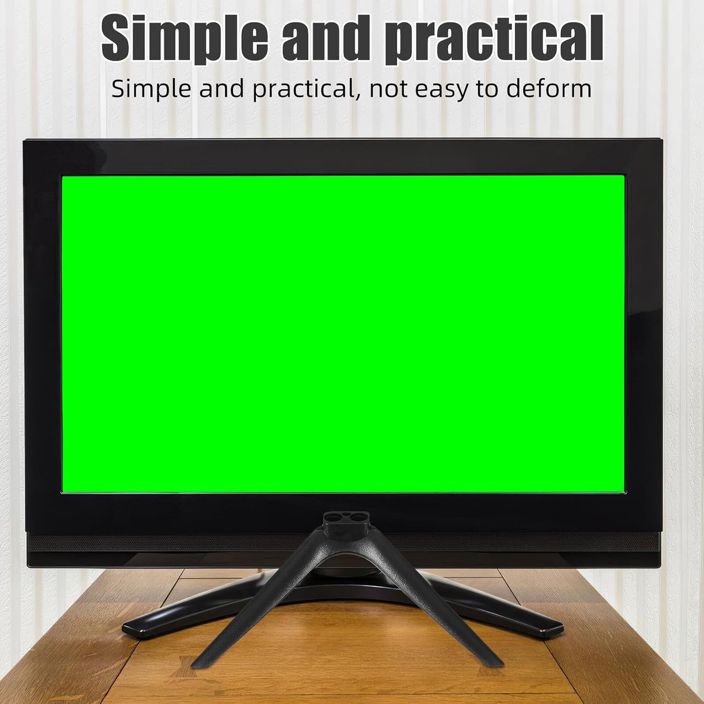 VILLCASE 15mm No-Drill Tv Stand Pedestal Support with Dual-Hole Plastic Feet, Television Mount Stand Bracket for Living