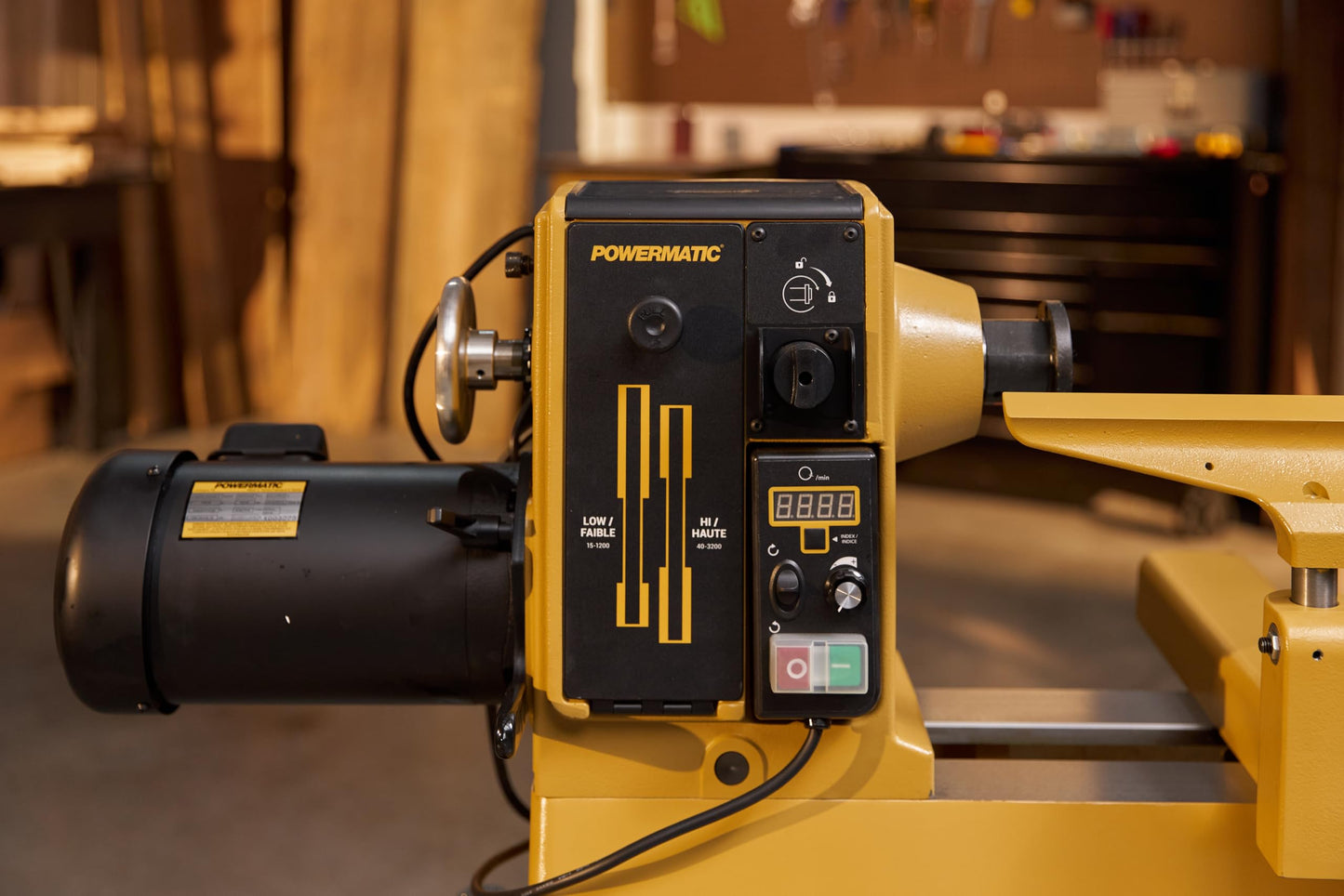 Powermatic 20" x 35" Variable Speed Woodworking Lathe, Reversible Wood Turning Machine, 2 HP, 220V 1Ph (3520C)