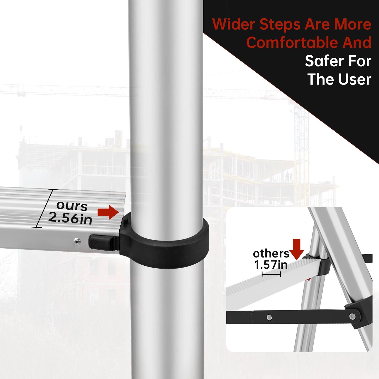 ICARRY Telescoping Ladder 10.8 FT Aluminum Ladder, 300lb Capacity Safety Extension Ladder, Soft Close Collapsible Ladder with Non-Slip Feet, Multi-Purpose Compact Ladder for Home, RV, Loft