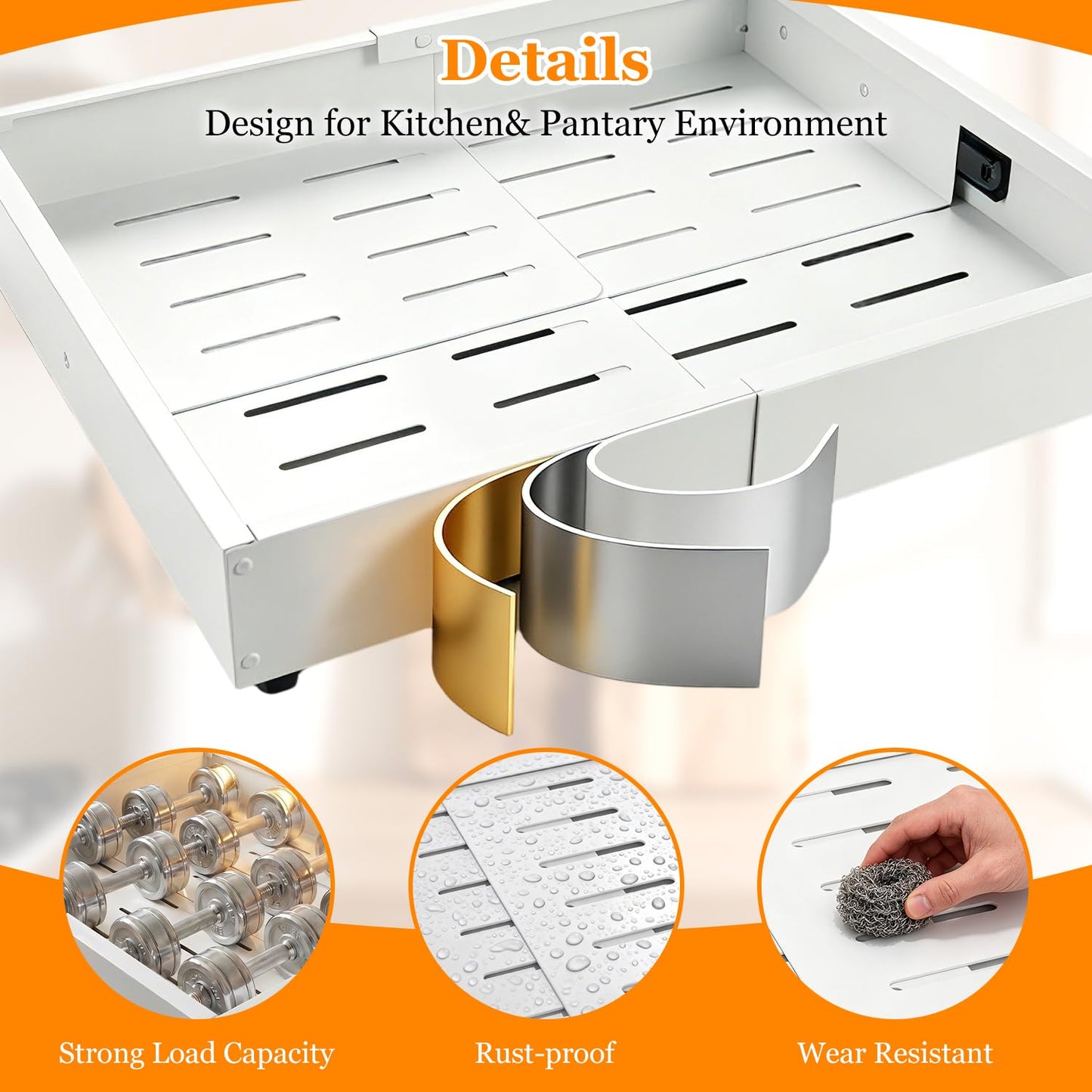 Philosun Pull Out Cabinet Organizer for Kitchen,Full Expandable Width 12"-19" Depth 16"-22" Cabinet Drawers Slide Out No Drill Adhesive,Cabinet Pull Out Shelves for Kitchen Pots Pans Spices 2Pack