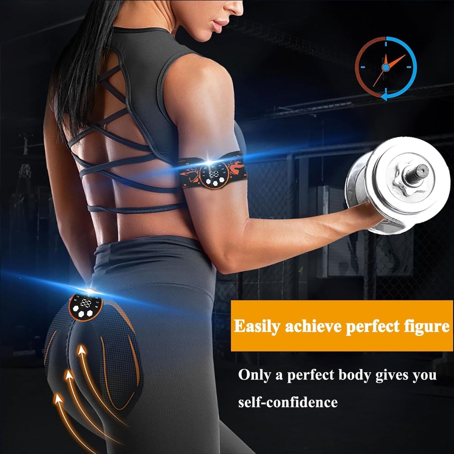 Fitness Belt, Abs Stimulator Full Body Ab/Arm/Hip Trainer Abs Trainer Electronic Toning Belts home workout equipment for Abdomen/Waist/Leg/Arm/Hip