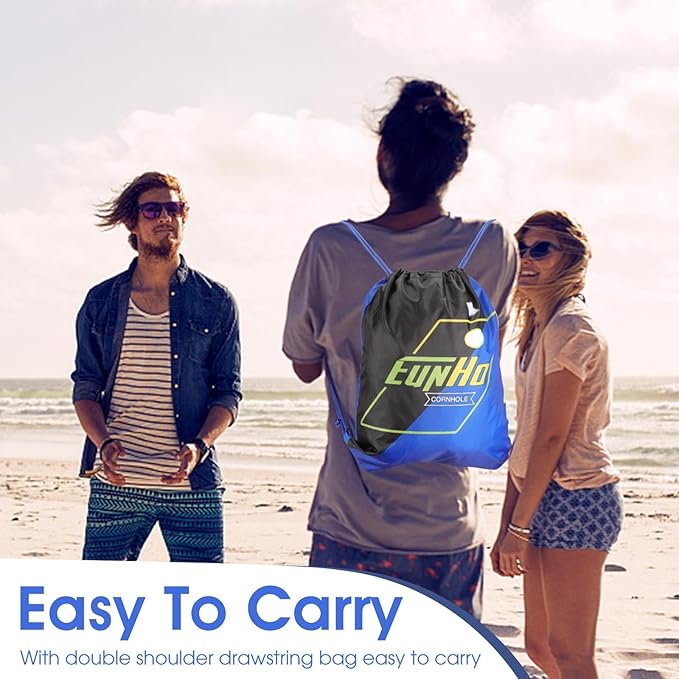 EunHo Dual Sided Cornhole Bags Regulation Set of 8 Professional Cornhole Bean Bags Slick and Stick for Tossing Game-All Weather
