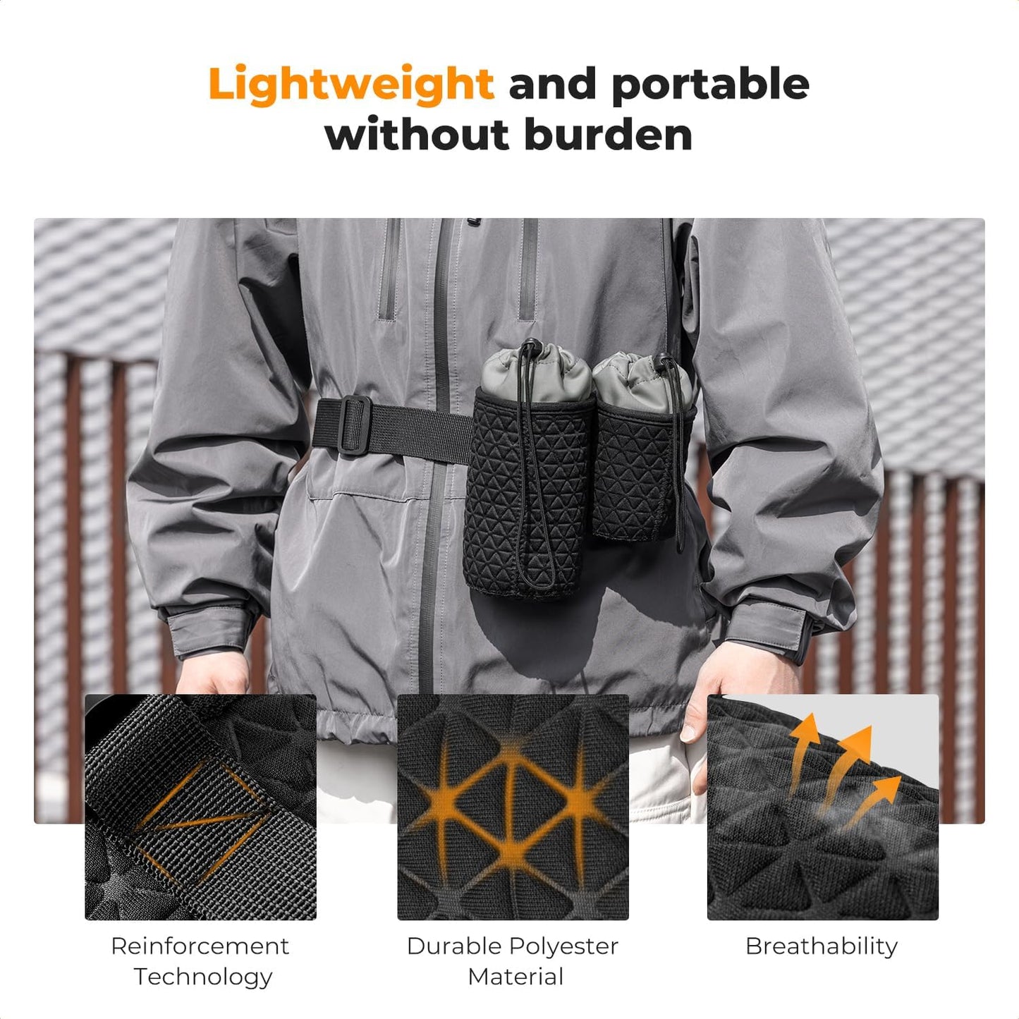 4 Pack Set, K&F CONCEPT Camera Lens Pouch Drawstring Lens Protective Bag, Camera Lens Case for DSLR SLR Lens