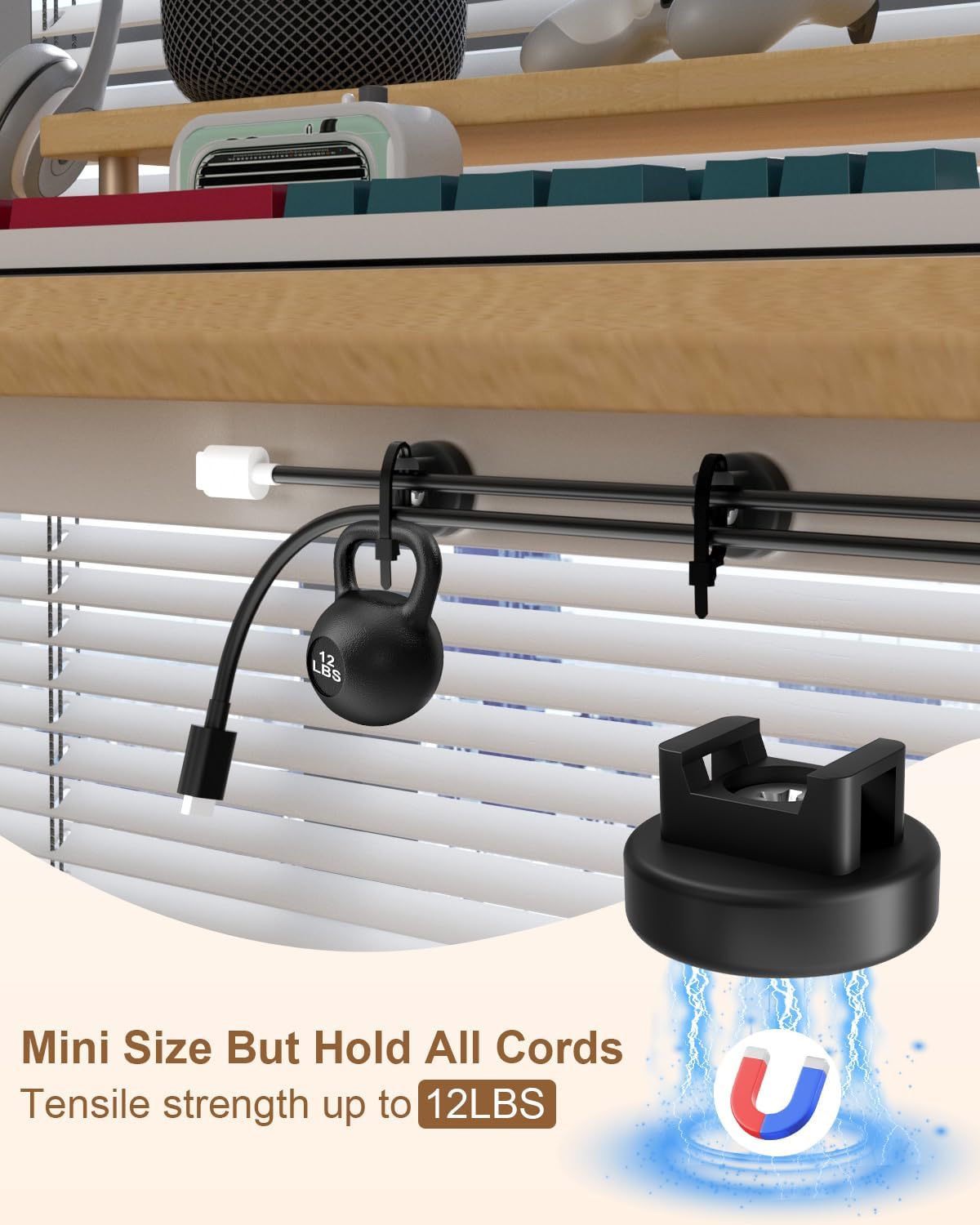15 Supplies(85 22mm) PCS Magnetic Zip Tie Mounts, Black Magnetic Wire Holder Multipurpose & Releasable Nylon Cable Ties