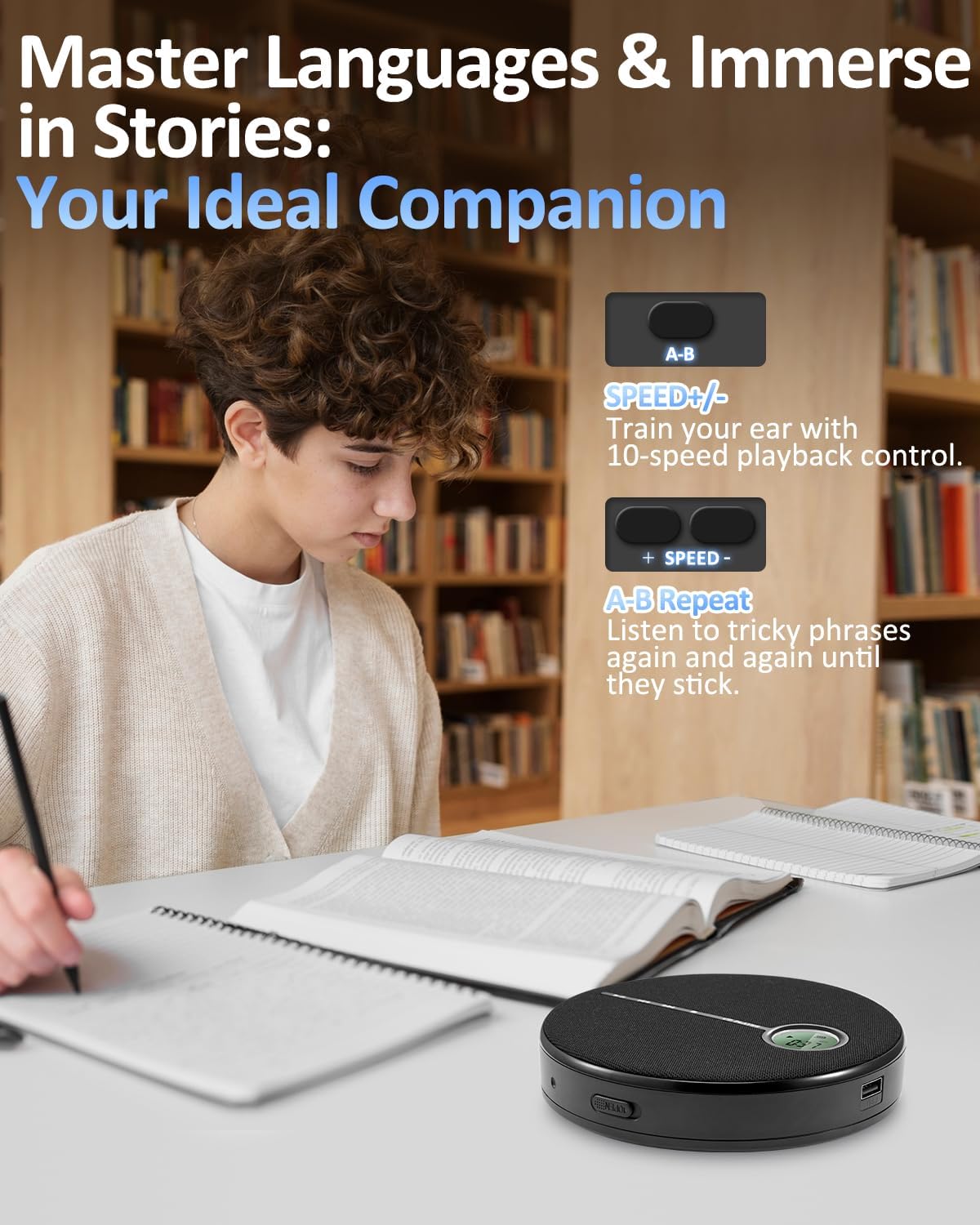 Gelielim Discman Repeat,10 Portable CD Player Bluetooth, Personal CD Player for Car & Home,Small Fabric Music Player