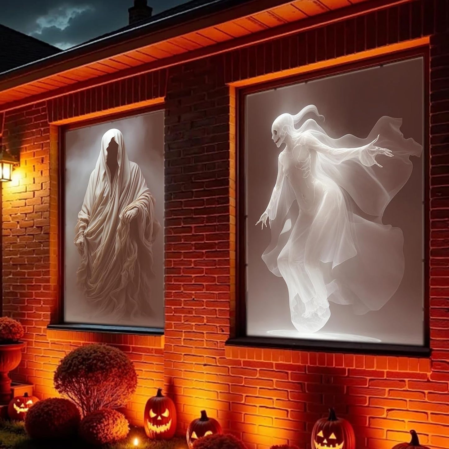 Generic 60" 106" (120Inch) x Halloween Holographic Rear Projection Screen, Anti Crease Indoor Projection Double Sided