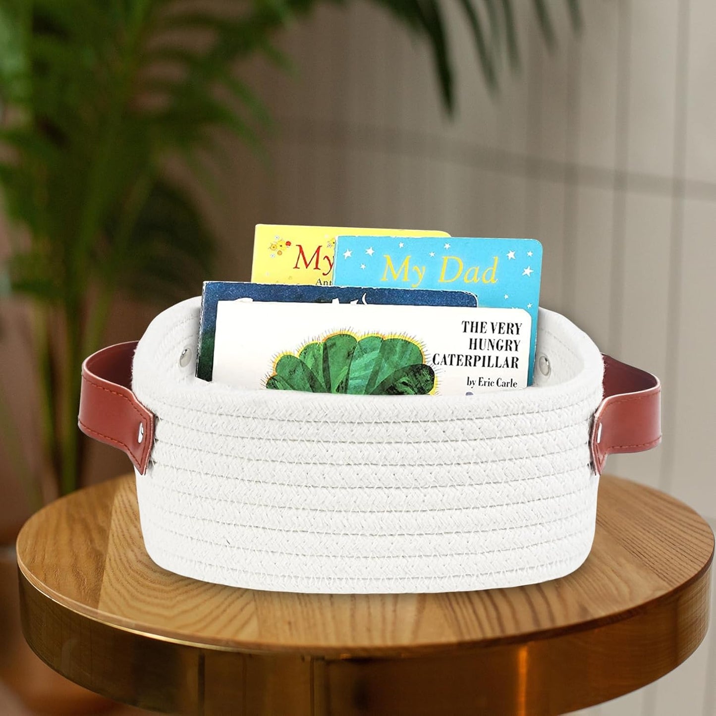 ABenkle Small Storage Basket - Cute Rope Woven Organizer with Handle | Boho Decorative Toy Bin - XS